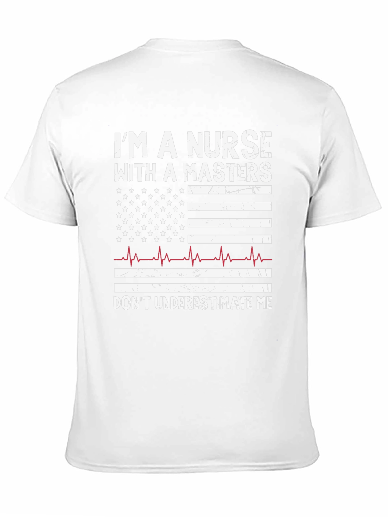 Black Nurse with Masters American Flag Graphic T-Shirt view 11