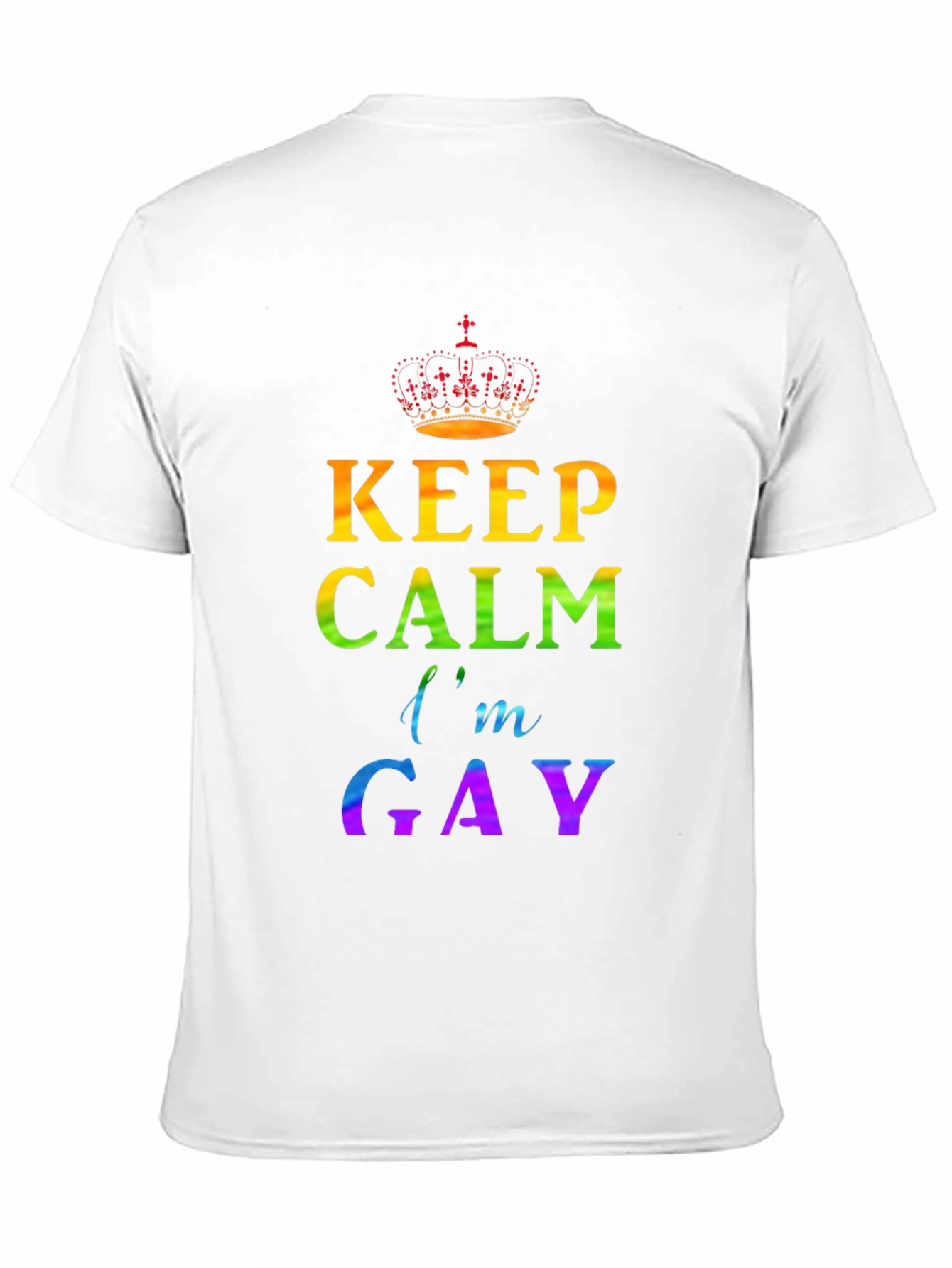 Black Keep Calm I'm Gay Pride T-Shirt view 11