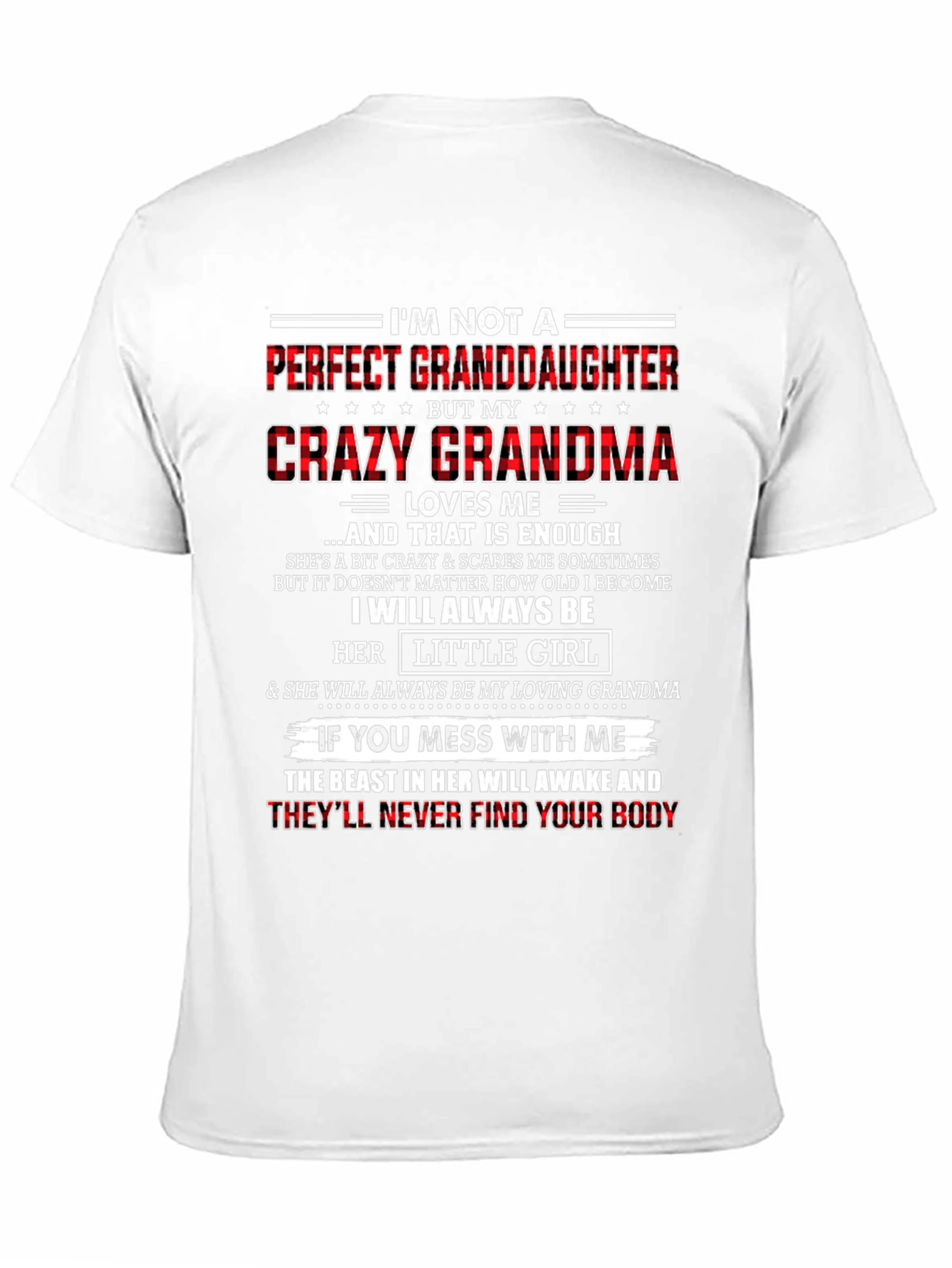 Black Crazy Grandma T-Shirt: Perfect Granddaughter Gift view 11