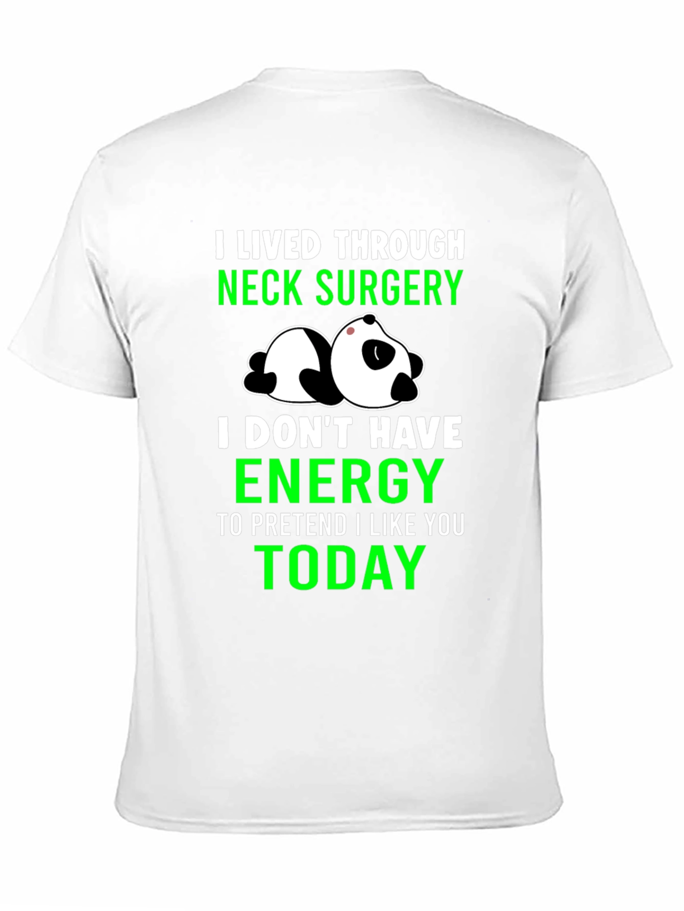 Black Neck Surgery Survivor Panda T-Shirt view 11