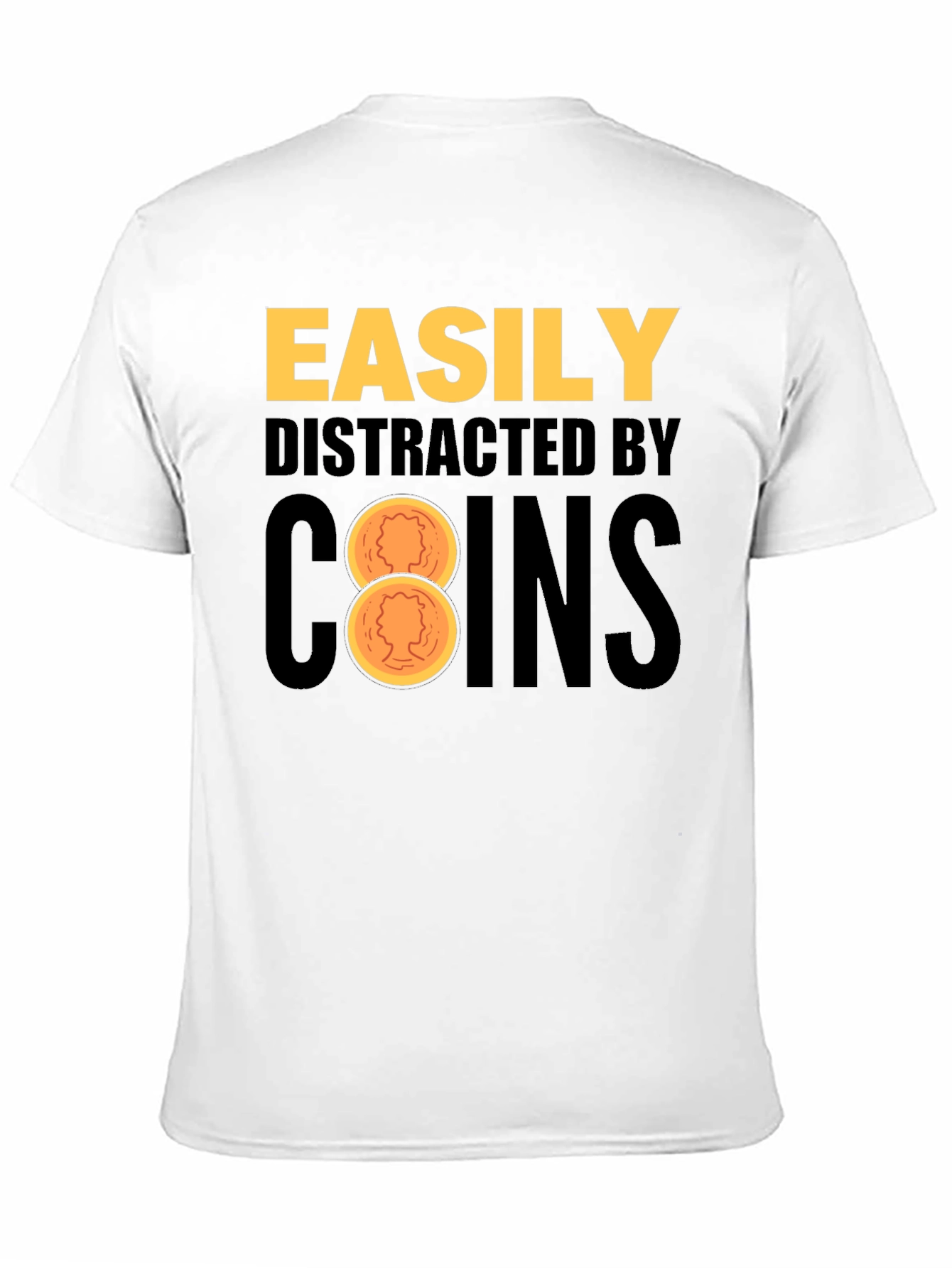 Black Easily Distracted By Coins Black T-Shirt view 11