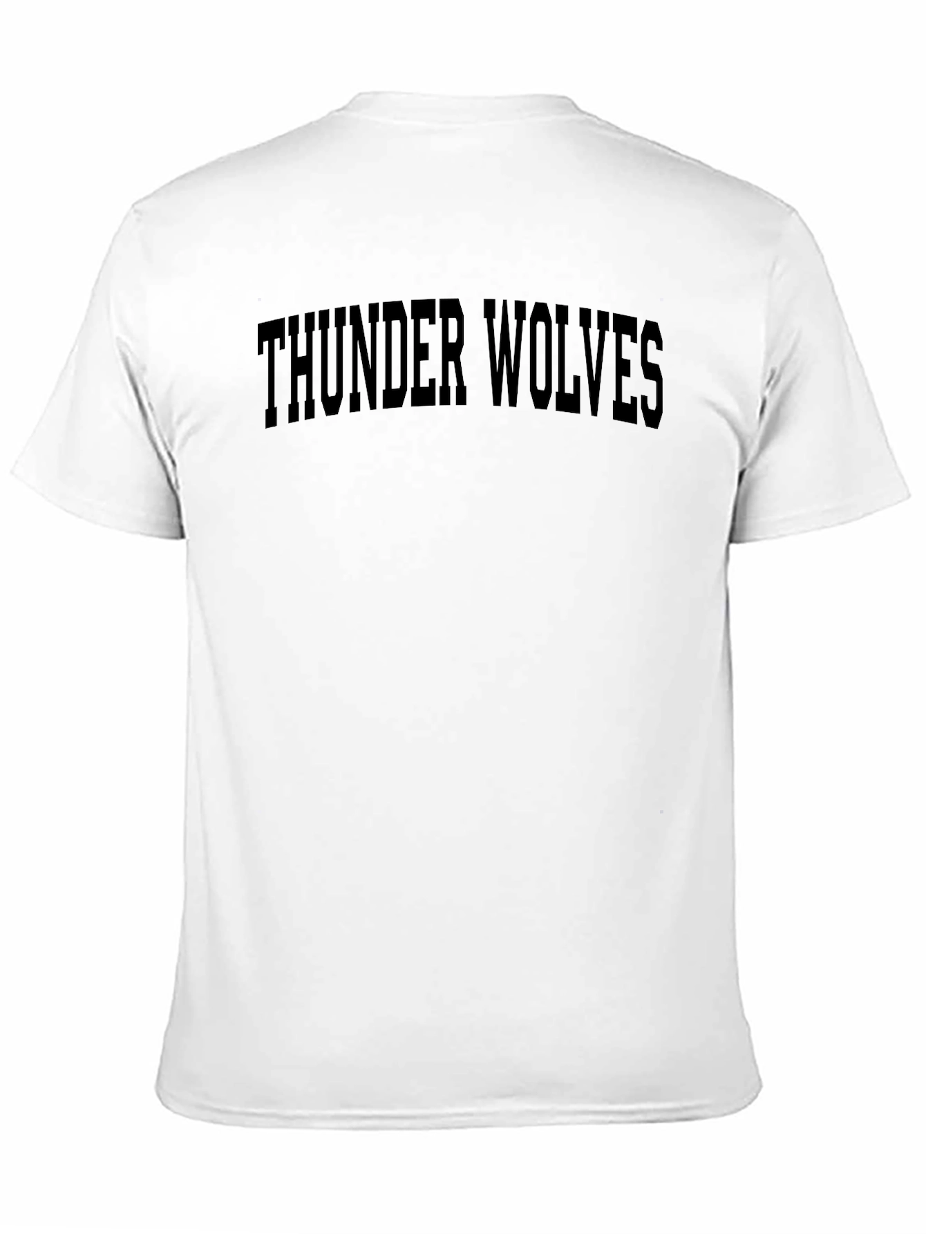Black Thunder Wolves Graphic T-Shirt - Black Crew Neck Tee view 11