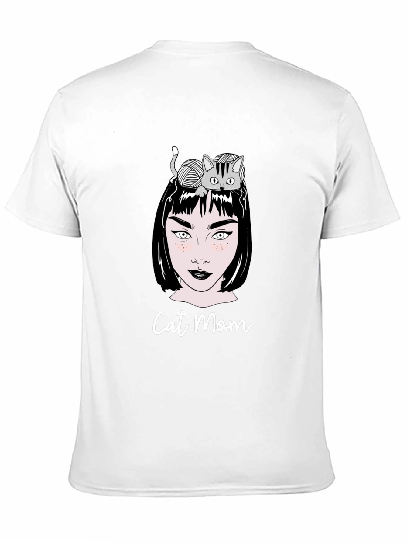 Black Cat Mom Graphic T-Shirt - Unisex Black Tee view 11