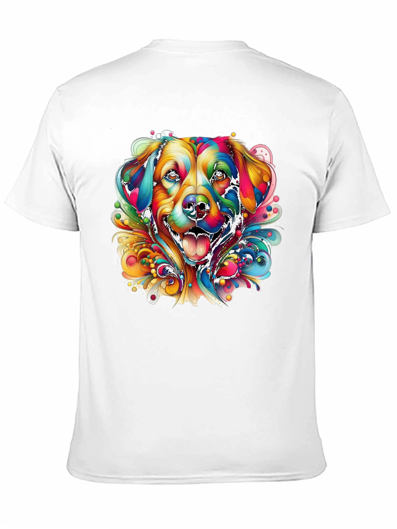 Black Colorful Dog Graphic Black T-Shirt view 11