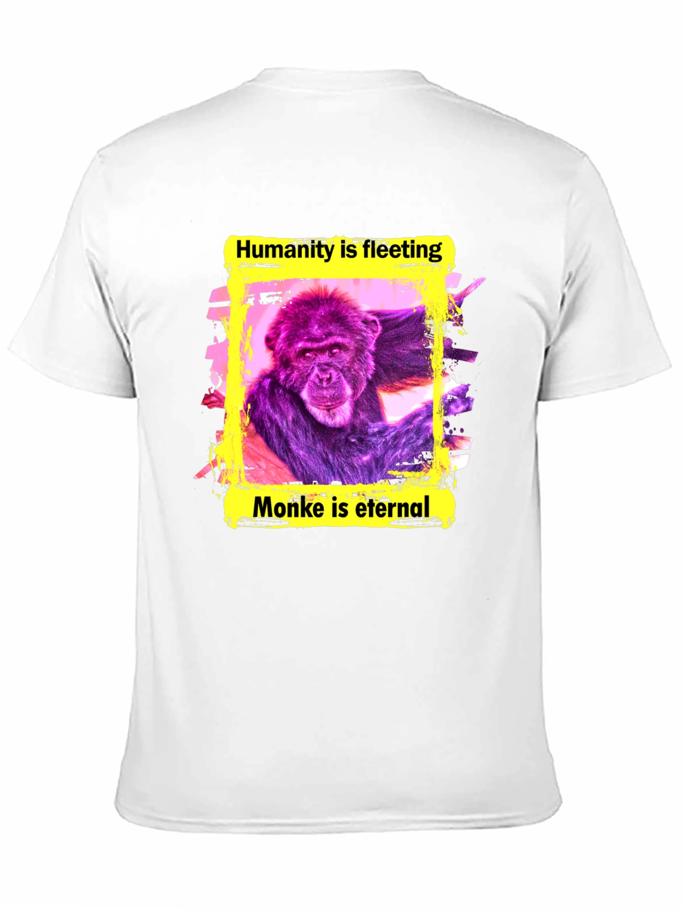 Black Monke is Eternal T-Shirt - Funny Ape Graphic Tee view 11