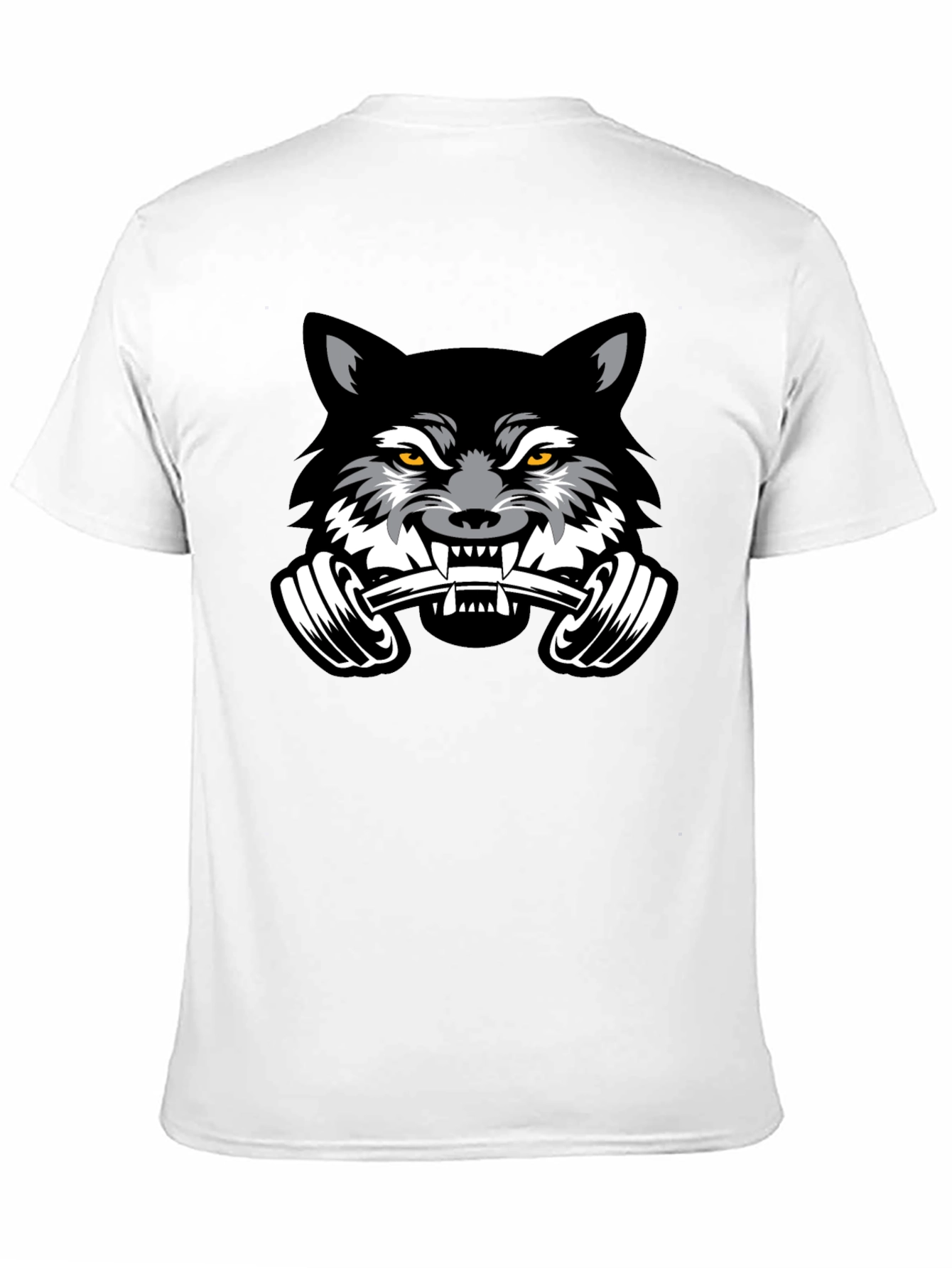 Black Wolf Barbell Black T-Shirt view 11