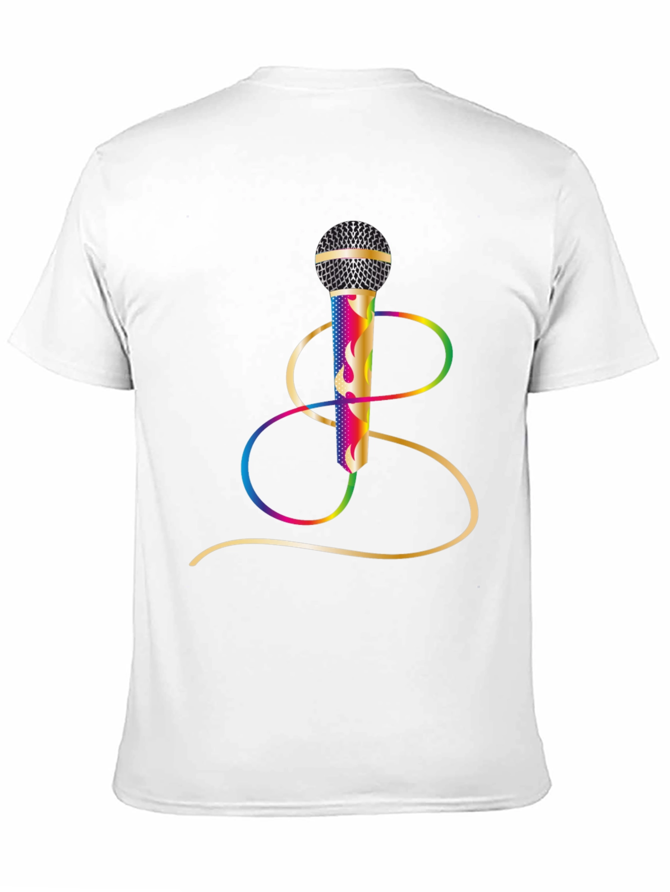 Black Vibrant Microphone Graphic Tee - Black Cotton Blend view 11