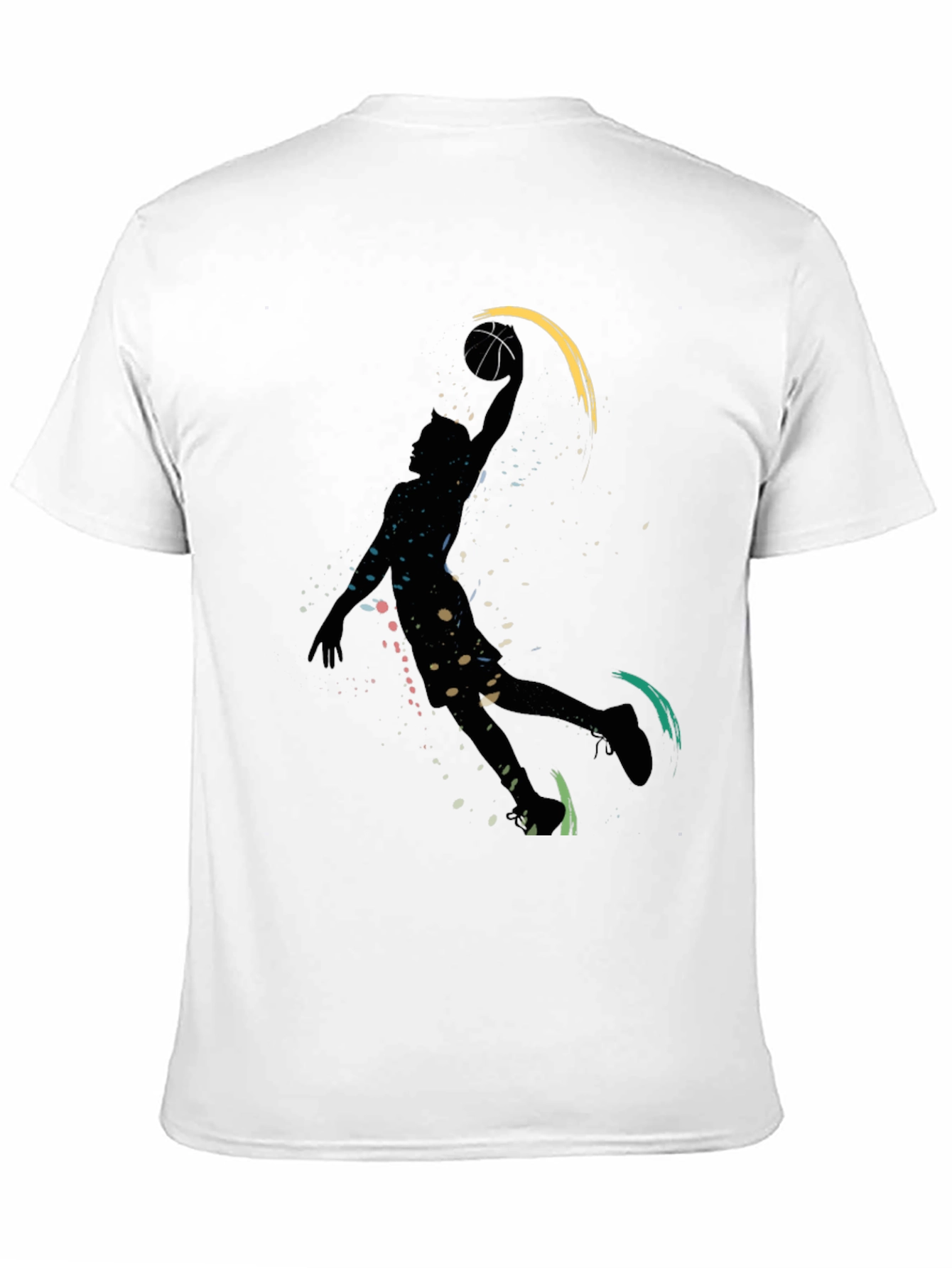 Black Basketball Silhouette Graphic T-Shirt view 11