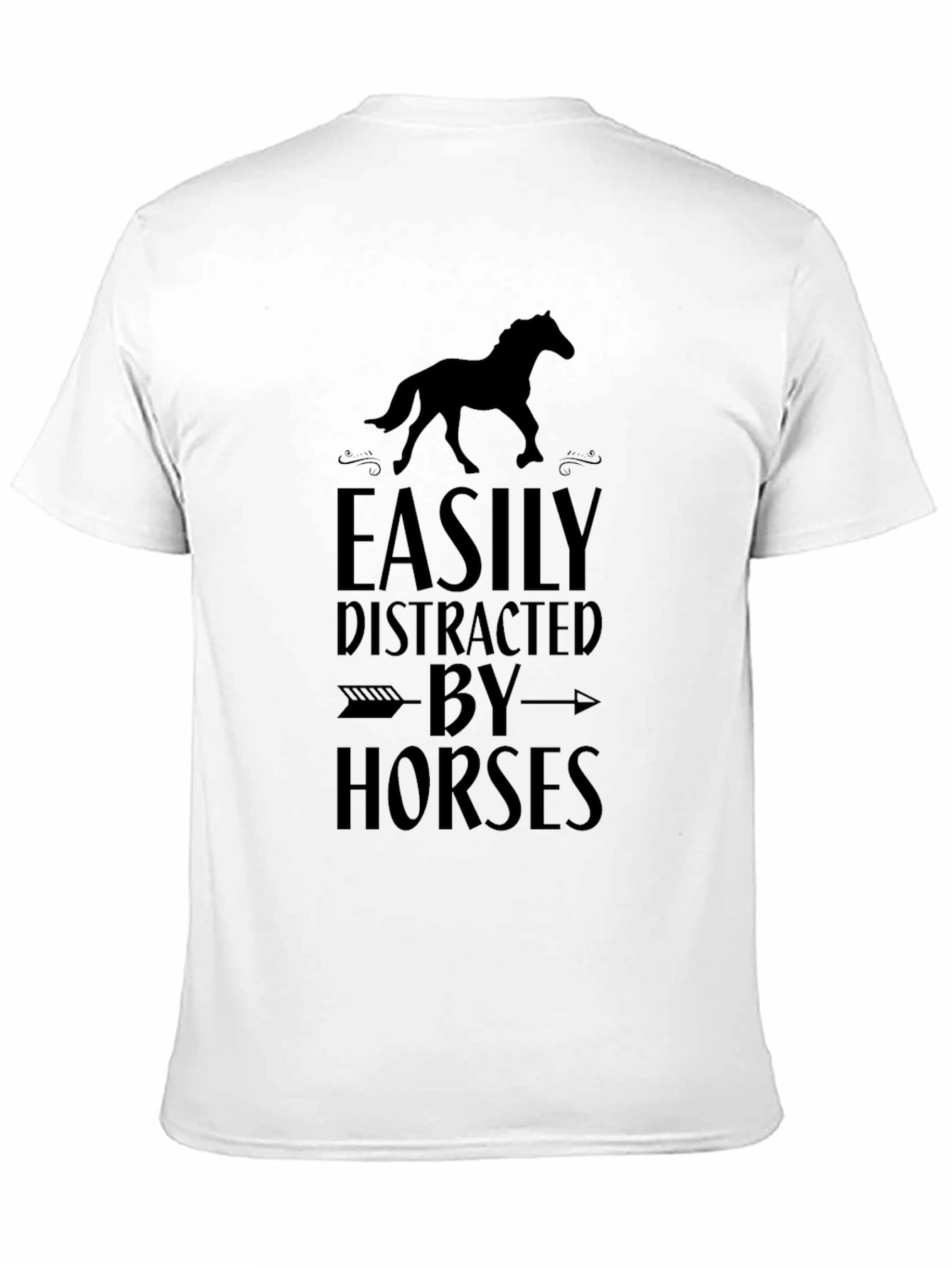 Black Easily Distracted by Horses Graphic Tee view 11