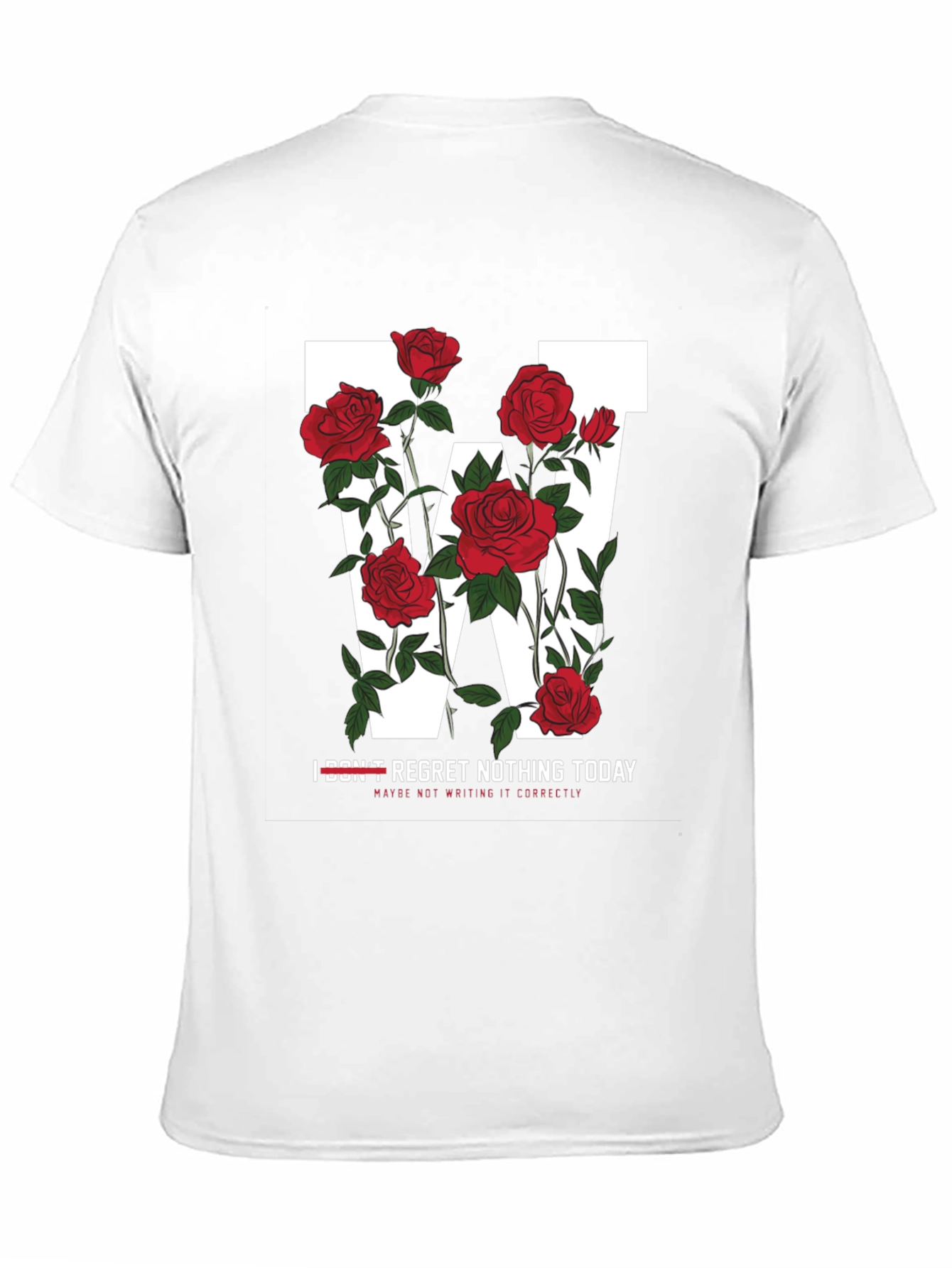 Black Floral 'W' Graphic Tee - Regret Nothing Today view 11