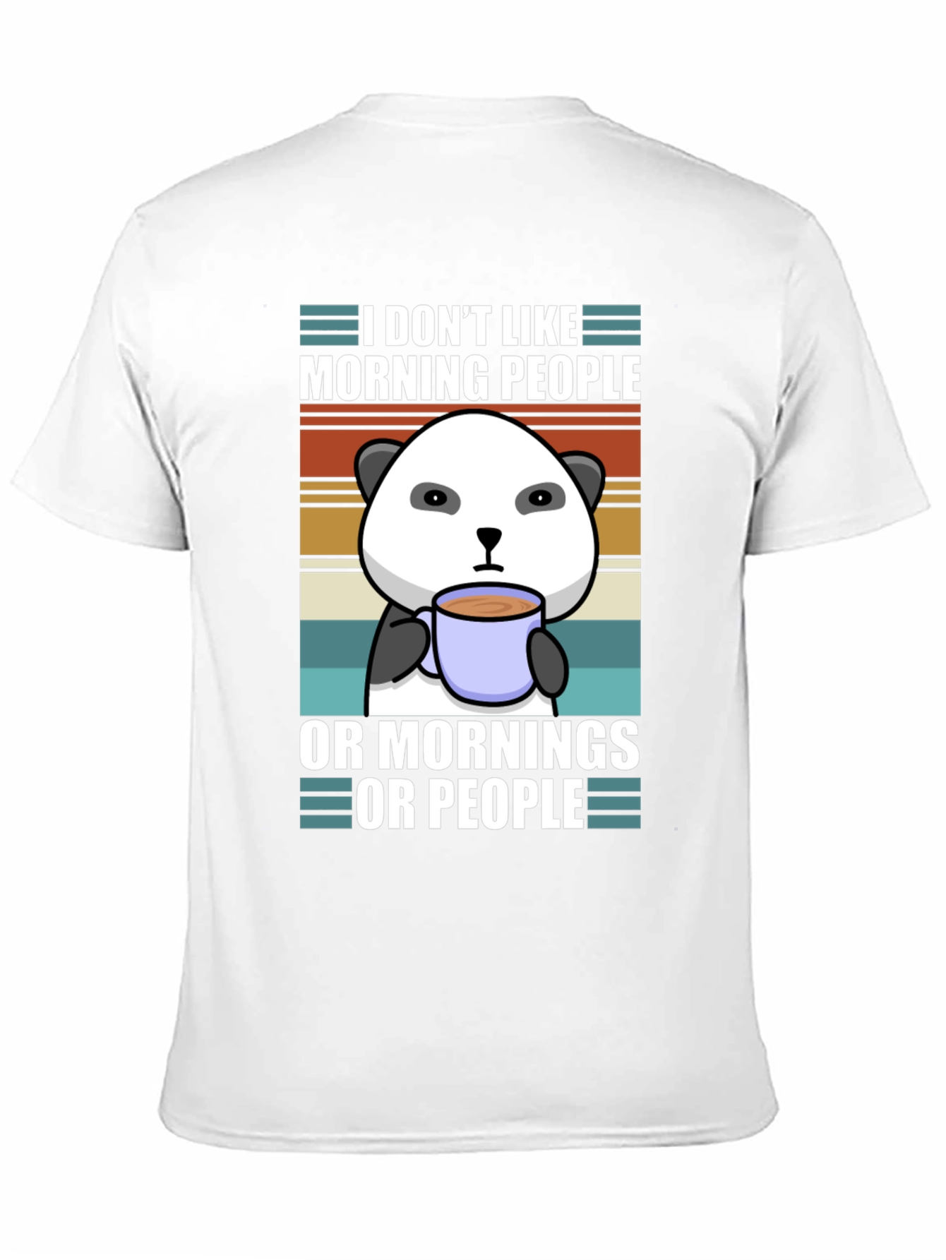 Black I Don't Like Morning People Panda Graphic Tee view 11