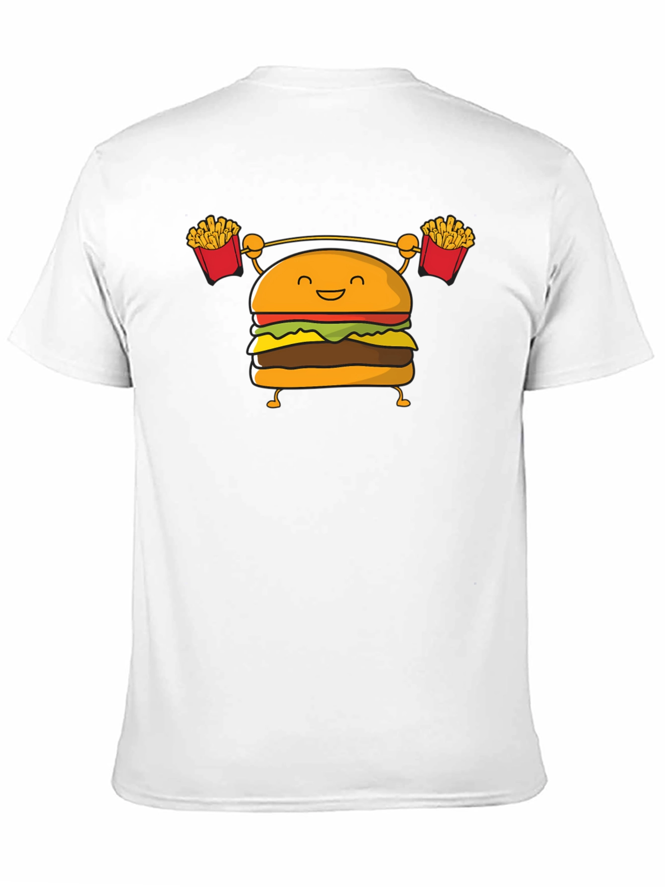 Black Burger Lifting Weights Funny Graphic T-Shirt view 11