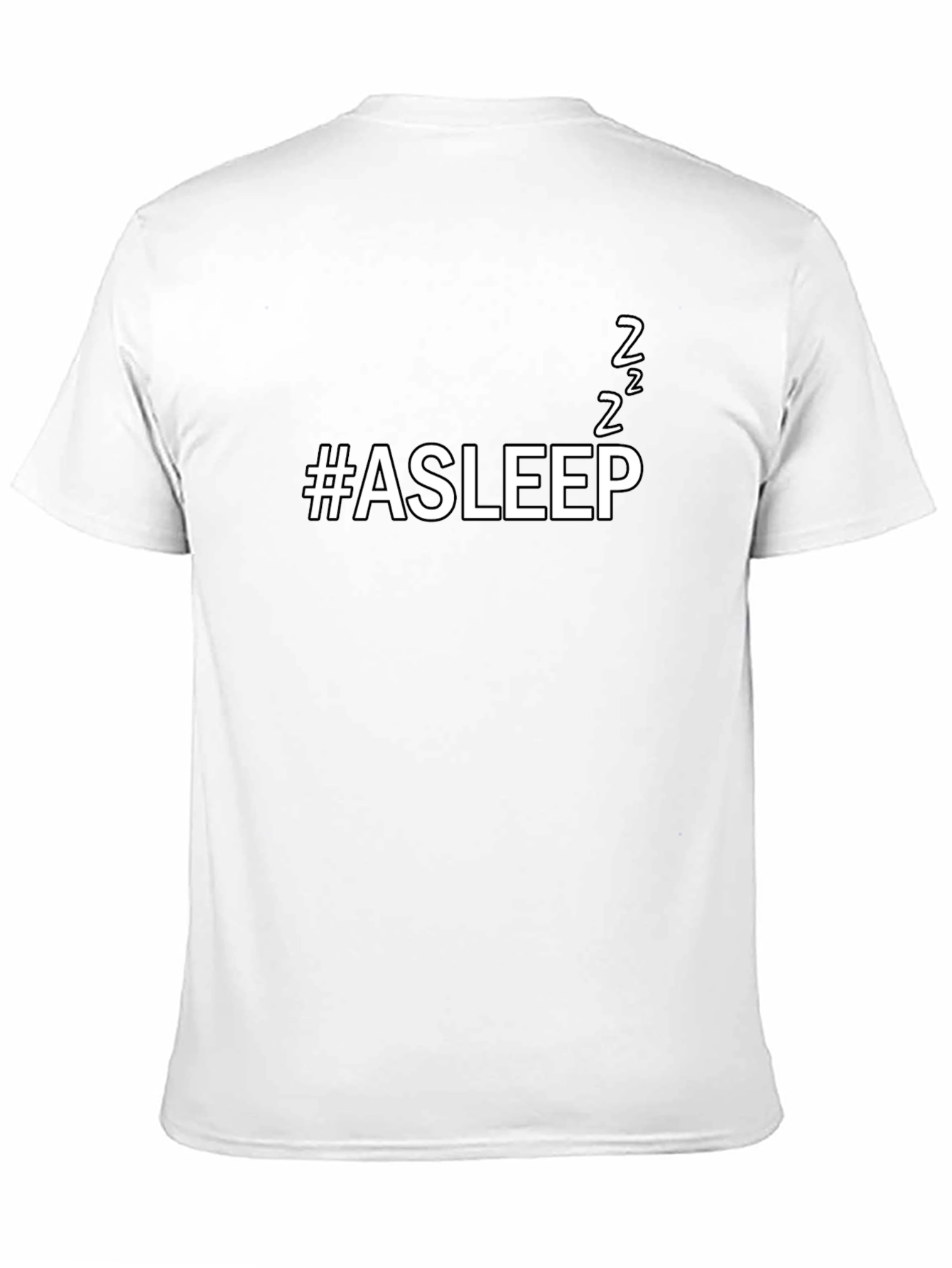 Black #Asleep Funny Unisex Black T-Shirt view 11