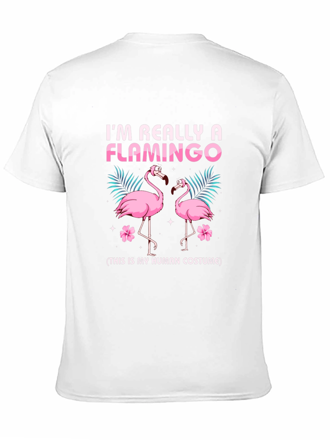 Black Funny Flamingo Human Costume Graphic T-Shirt view 11