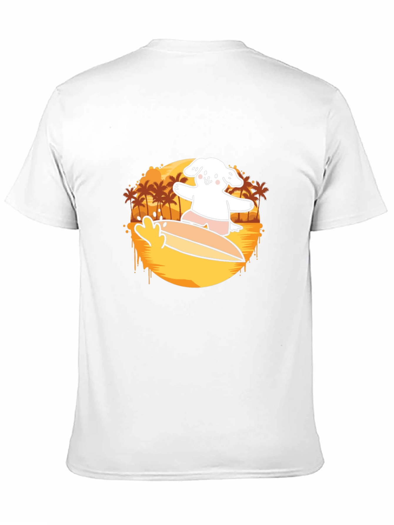 Black Surfing Dog Graphic Tee - Black Cotton Casual T-Shirt view 11