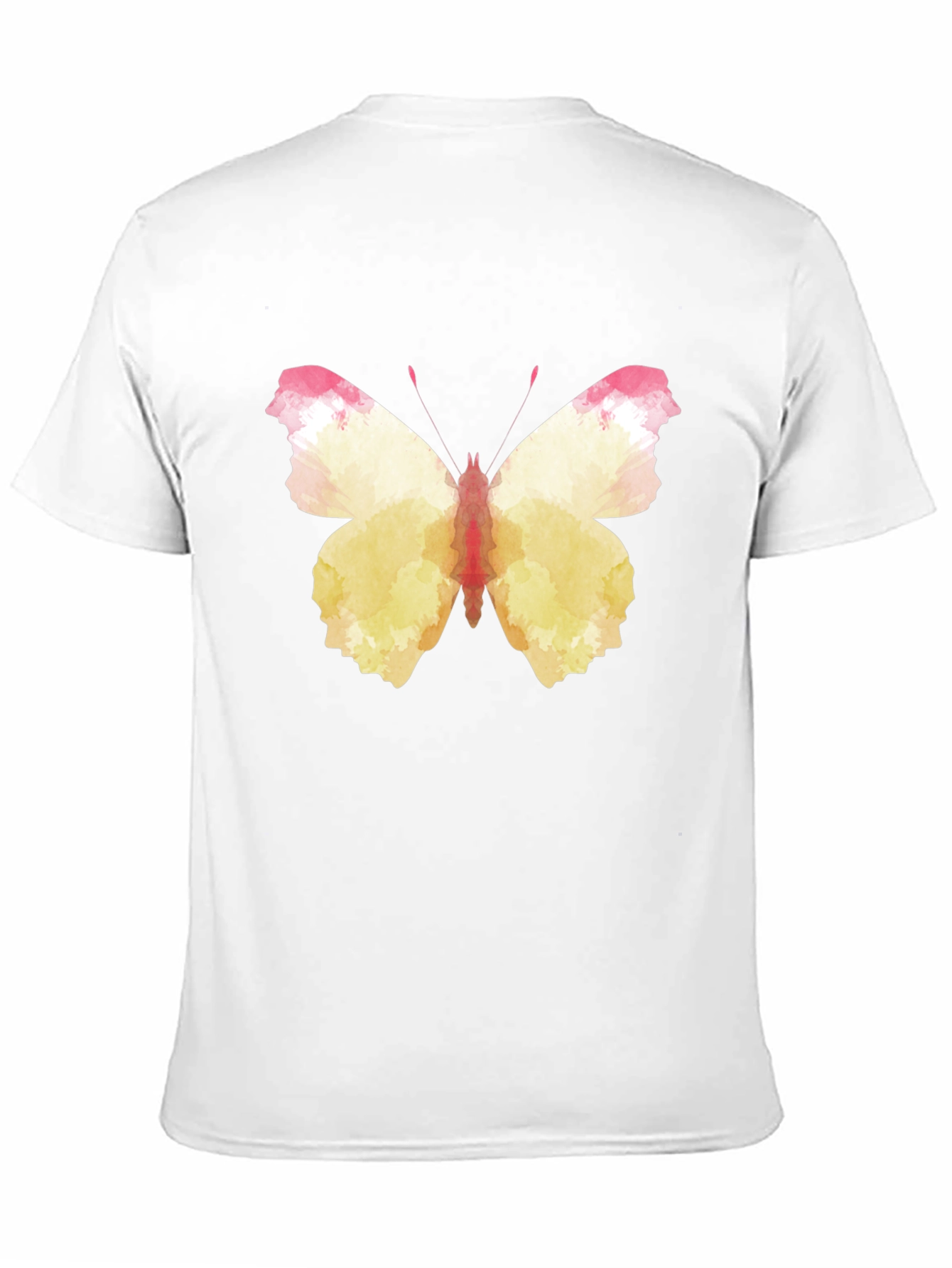 Black Butterfly Watercolor Graphic Tee - Black Cotton Casual Shirt view 11
