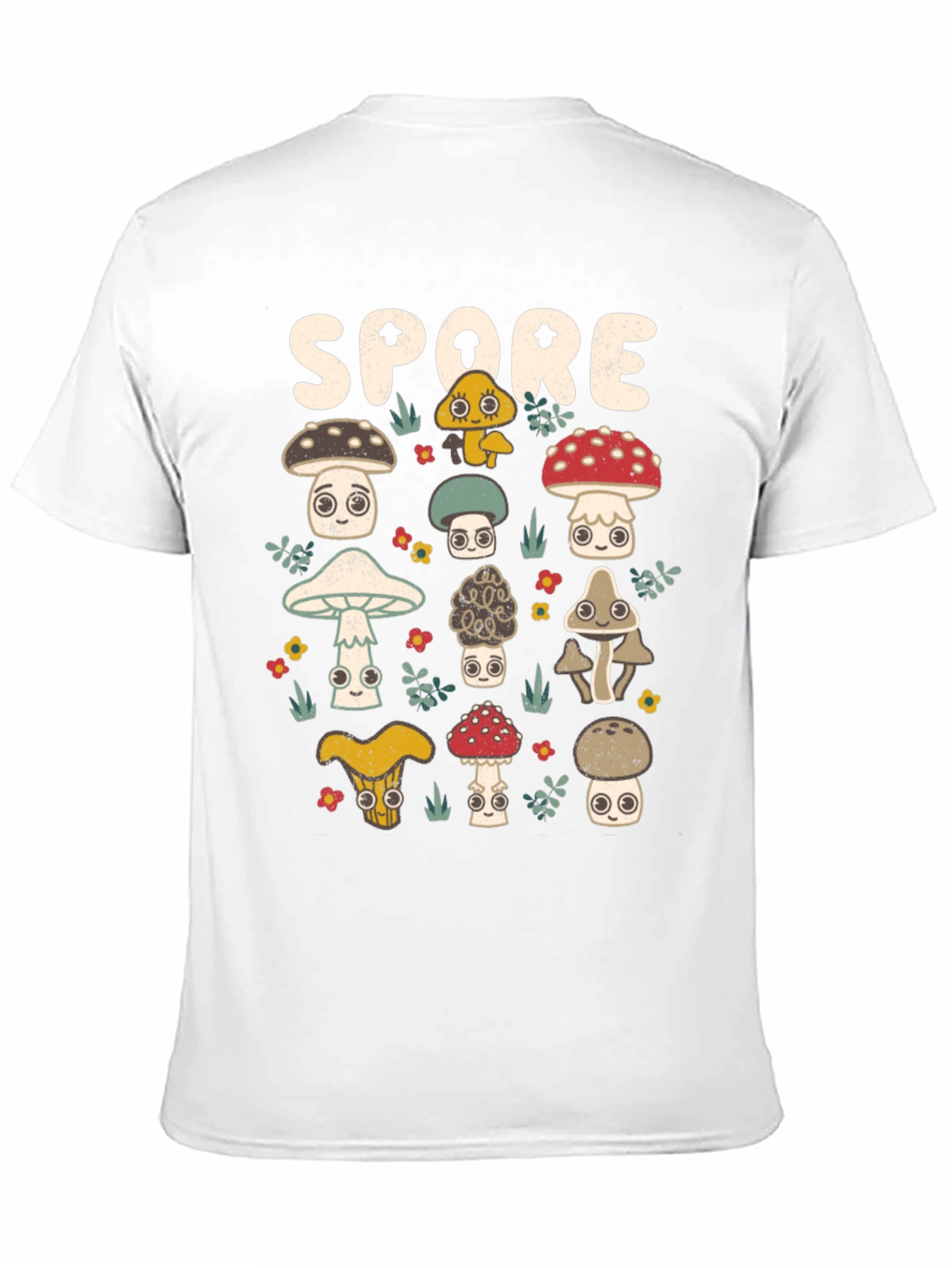 Black Mushroom Spore Graphic Print Black T-Shirt view 11