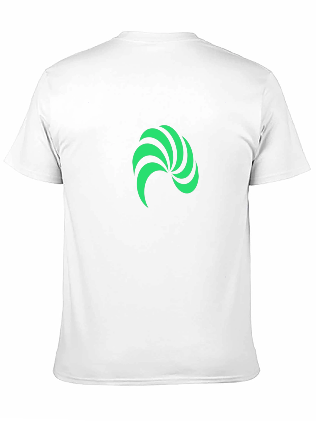 Black Modern Green Swirl Graphic Black T-Shirt view 11