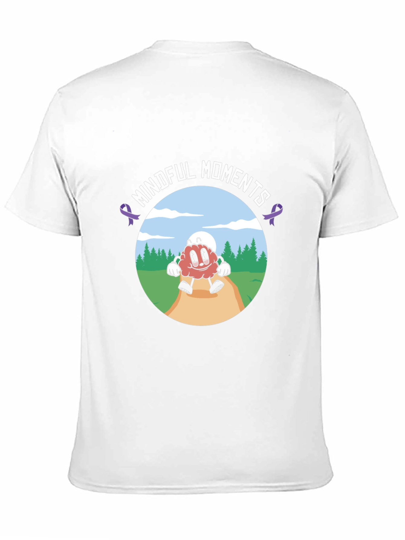 Mindful Moments Brain Cartoon Black T-Shirt - 11