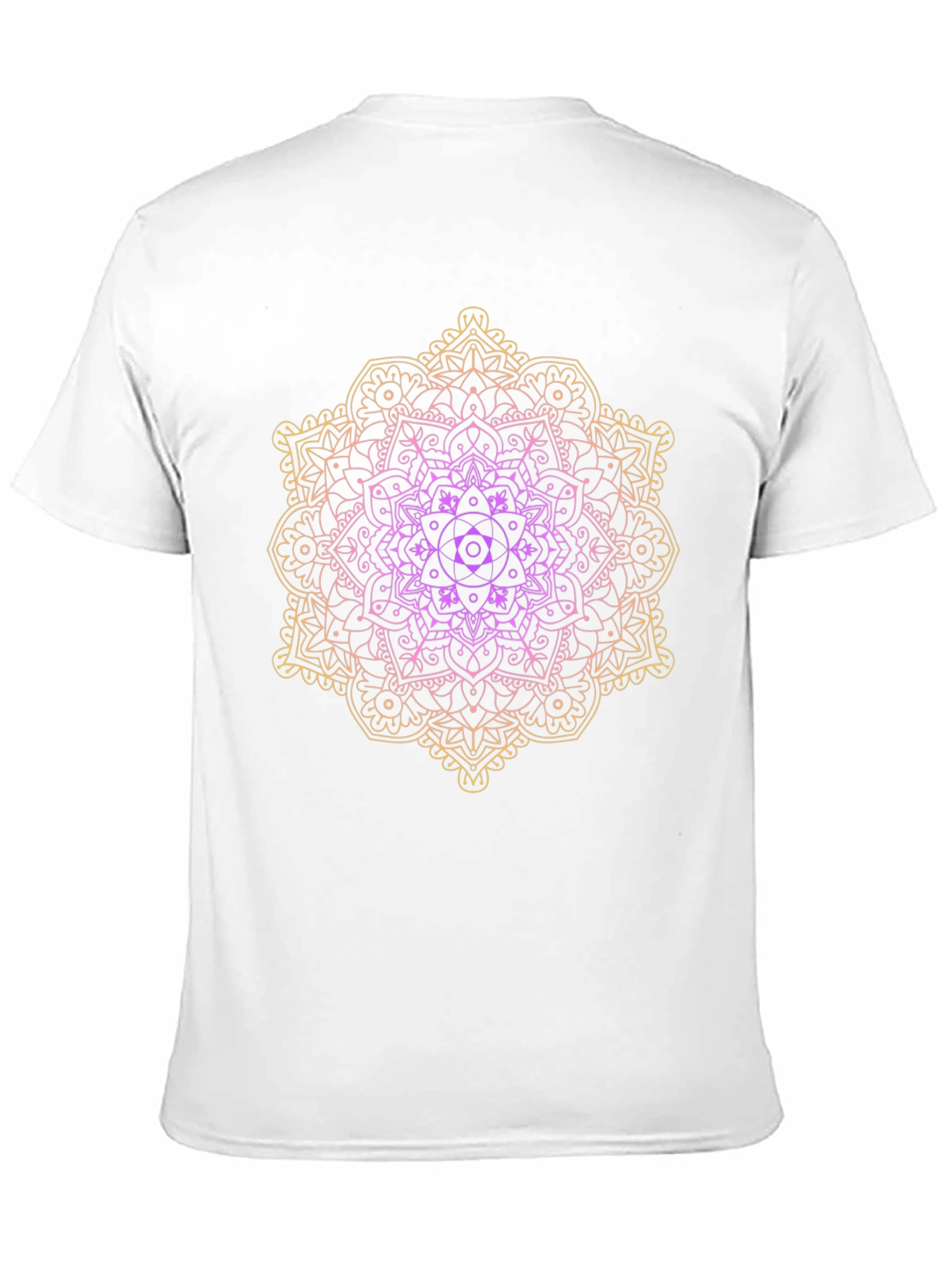 Black Gradient Mandala Graphic Tee - Black Cotton Casual Shirt view 11