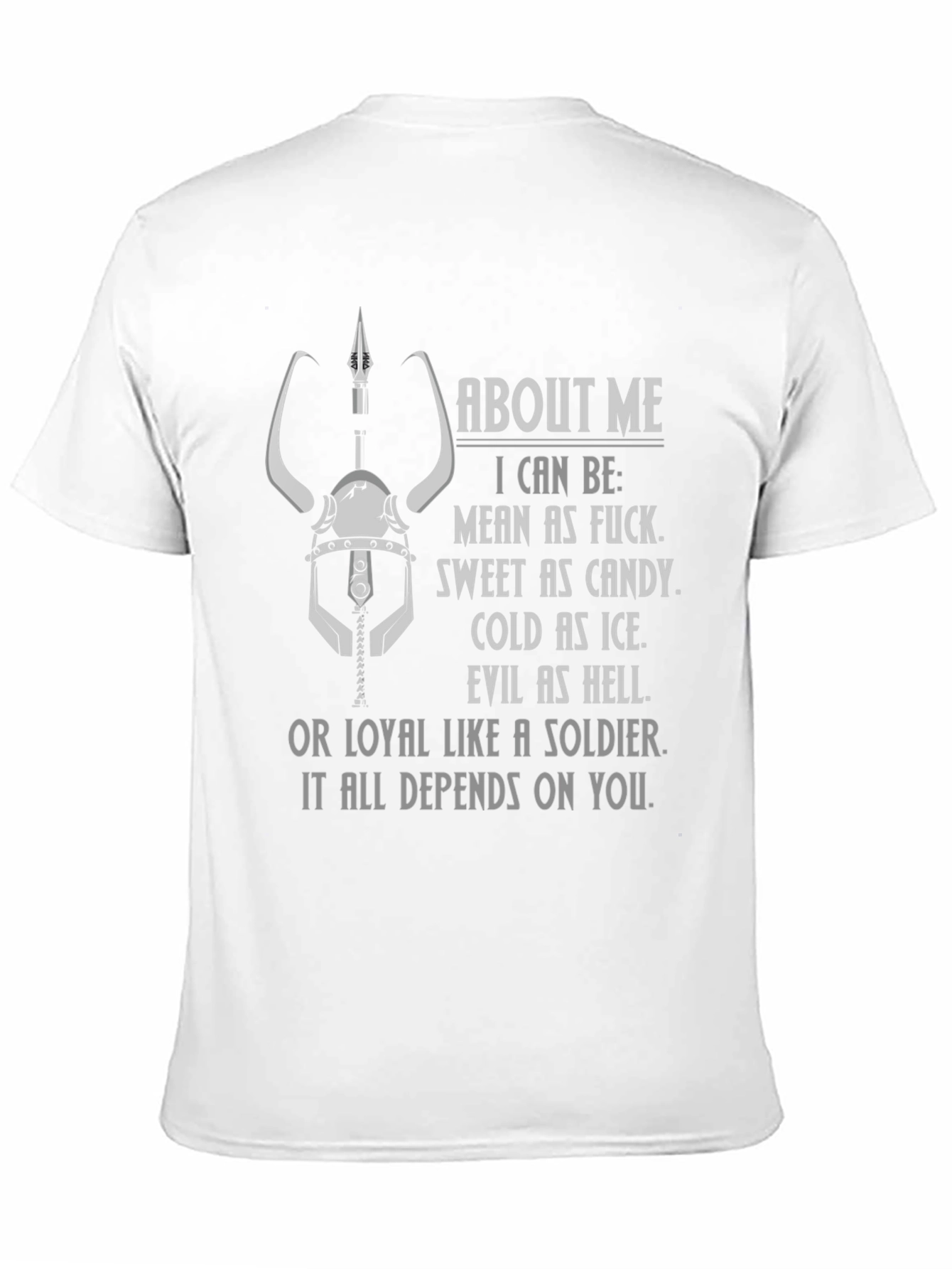 Black Viking Warrior Attitude Graphic T-Shirt view 11