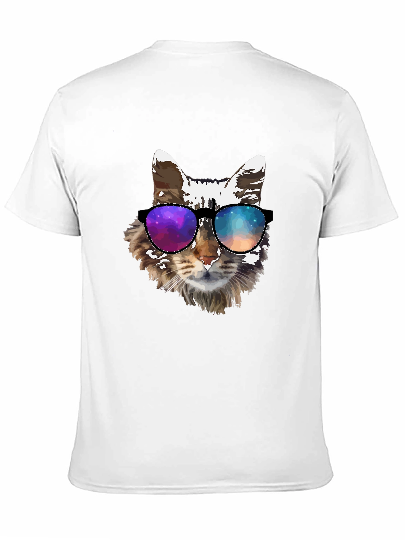 Black Cool Cat Tee - Galaxy Shades Graphic T-Shirt view 11