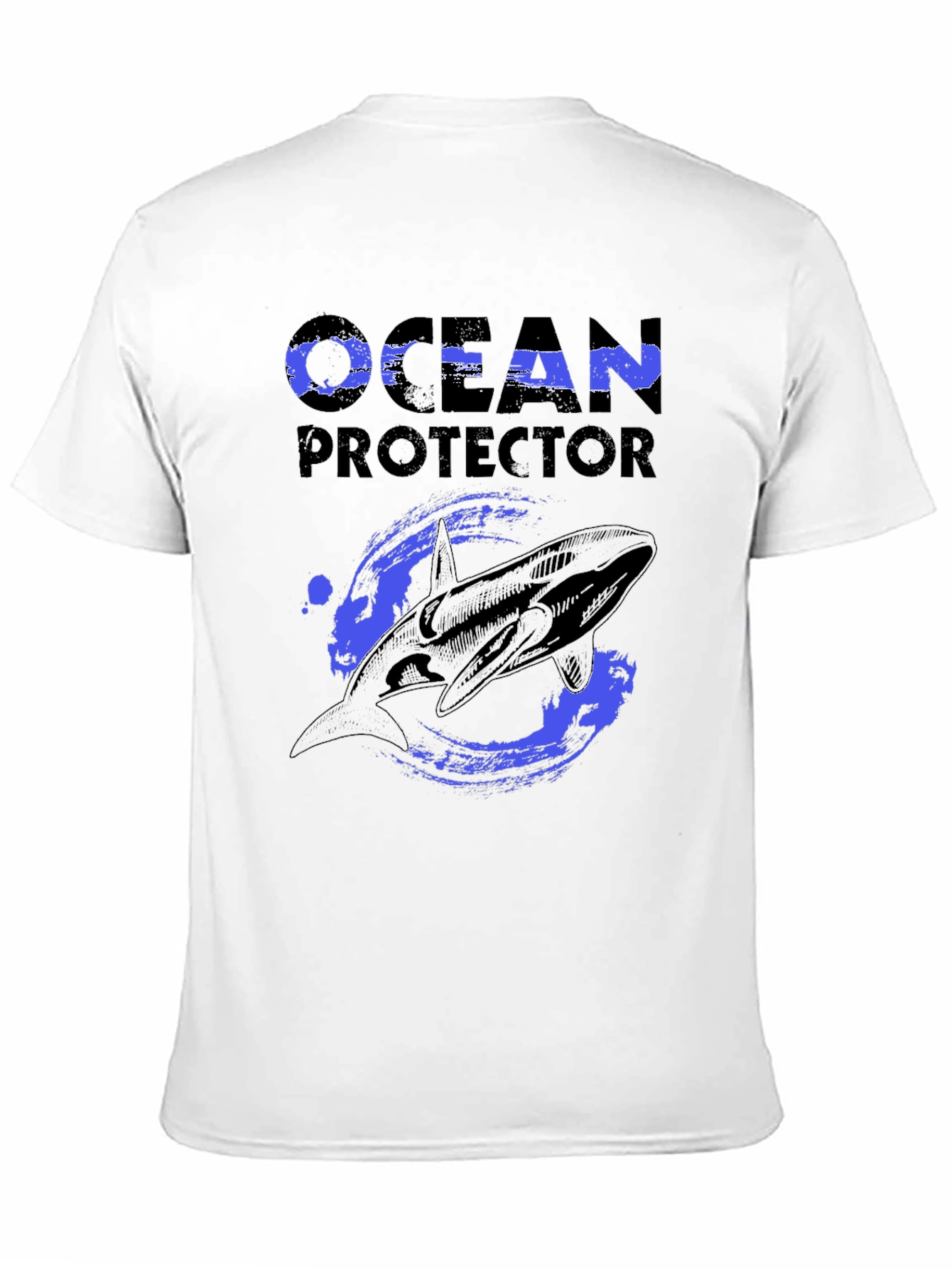 Black Ocean Protector Whale Graphic T-Shirt view 11