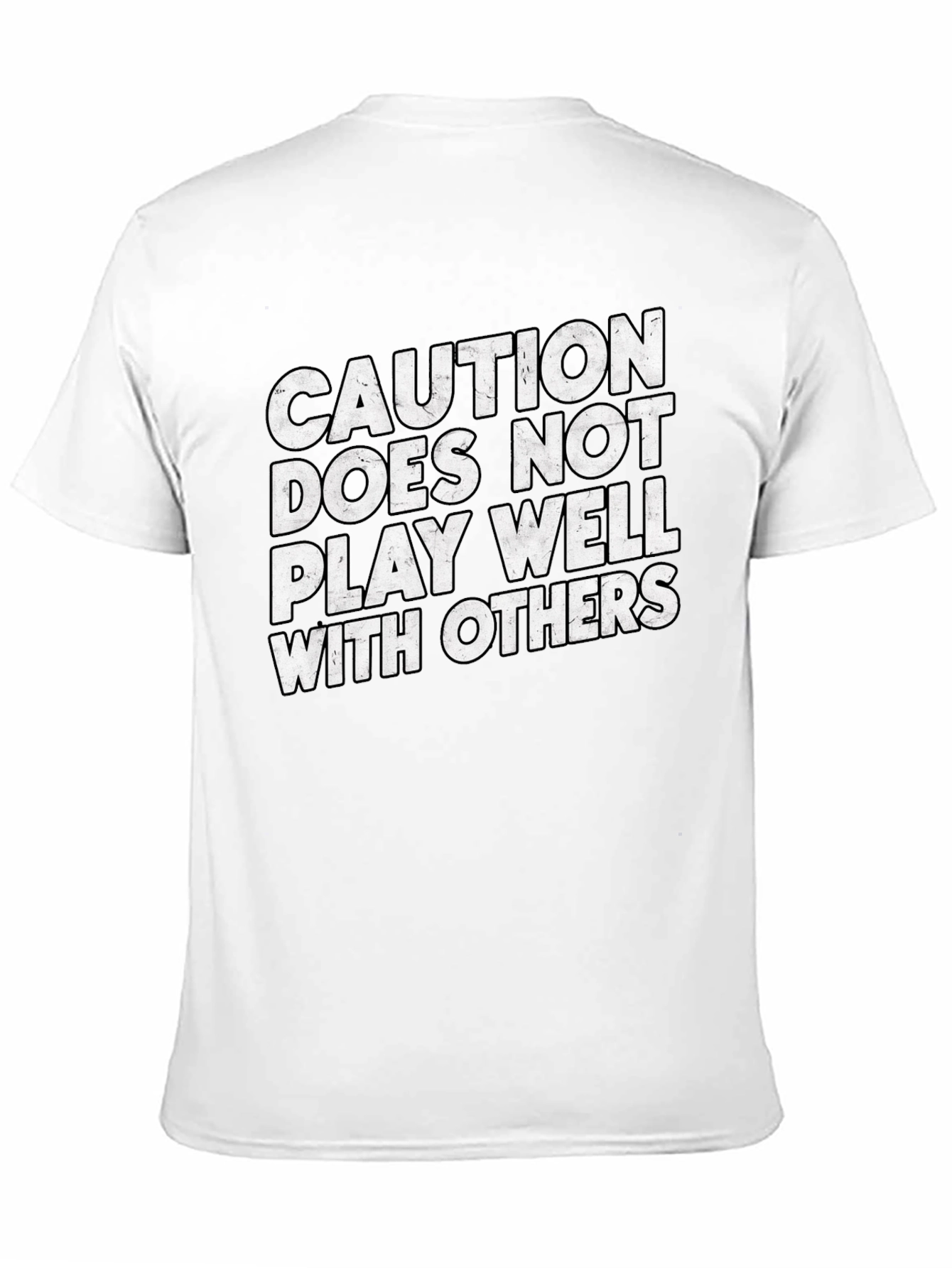 Black Caution: Does Not Play Well With Others T-Shirt view 11