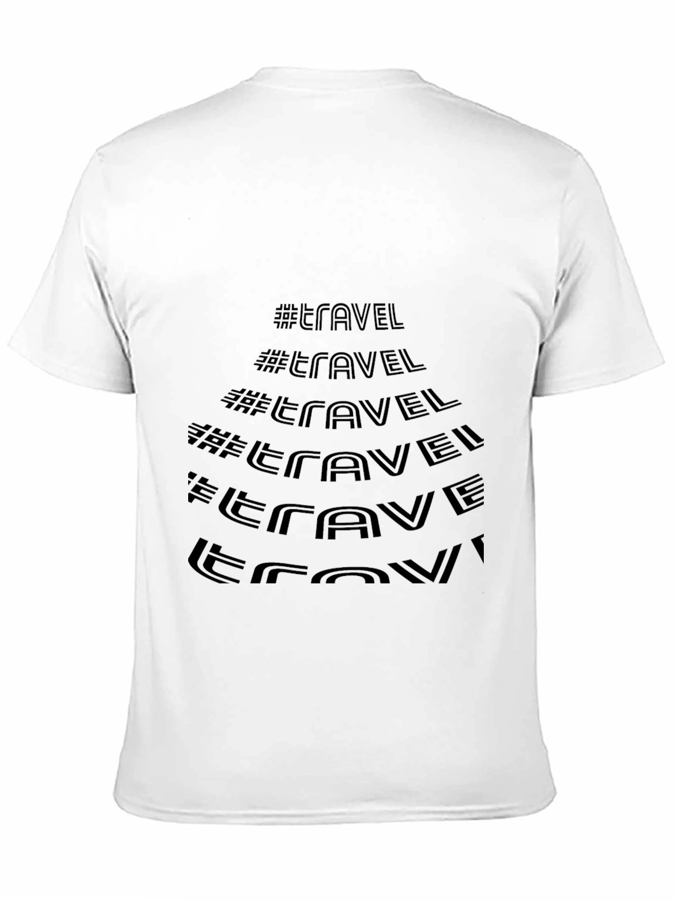 Black Travel Hashtag Graphic Tee - Black Cotton Blend view 11