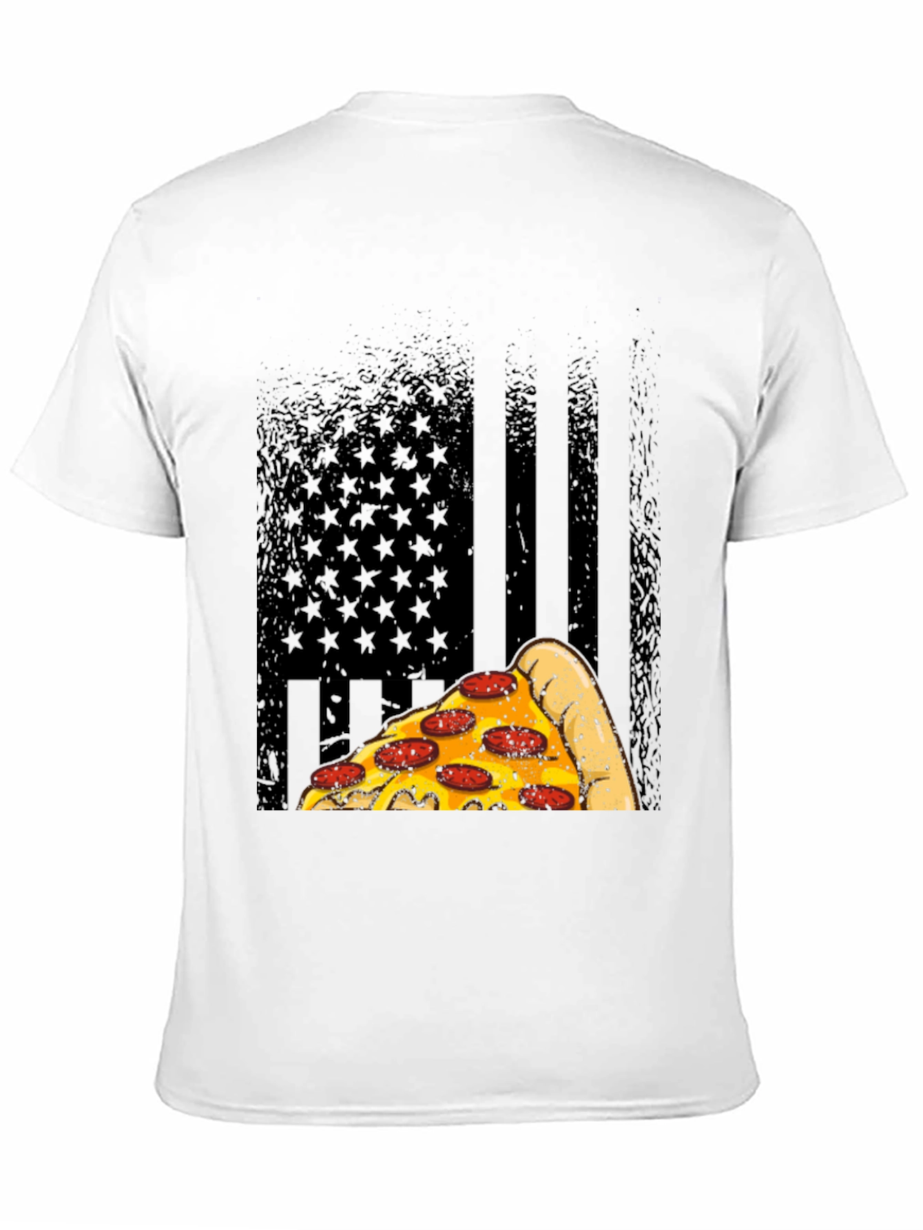 Black Pizza Flag Graphic T-Shirt view 11