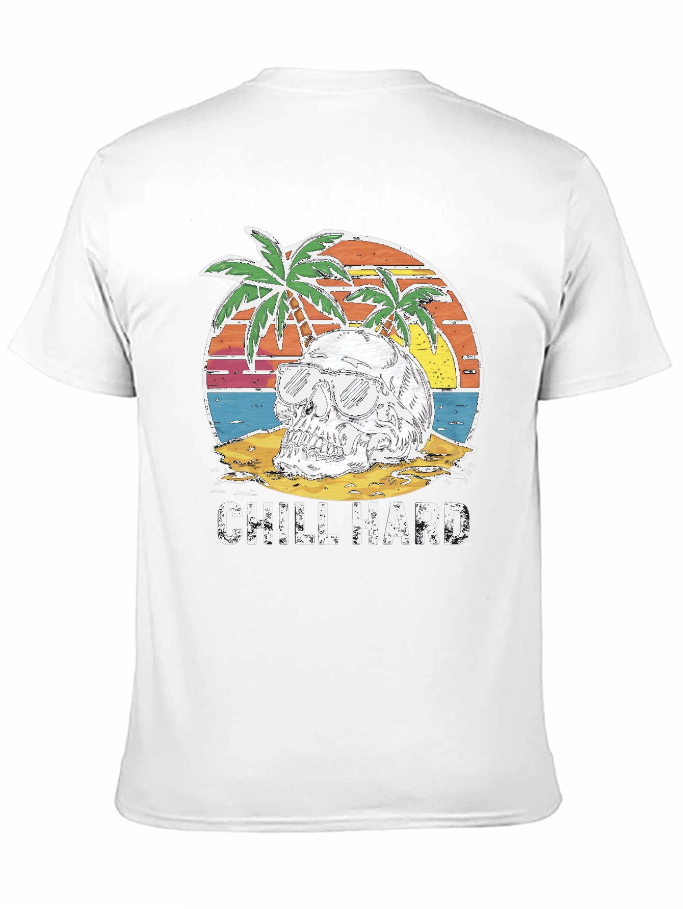 Black Chill Hard Skull Beach Graphic T-Shirt view 11