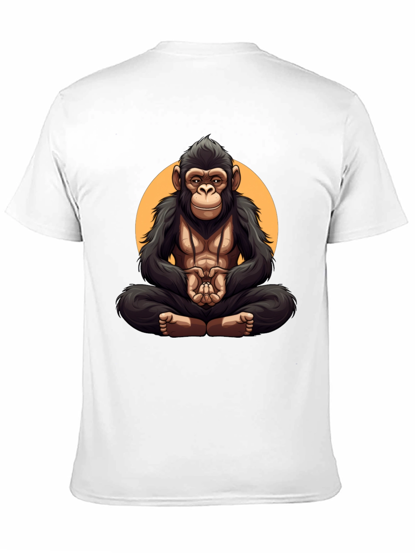 Black Zen Monkey T-Shirt: Meditating Gorilla Graphic Tee view 11