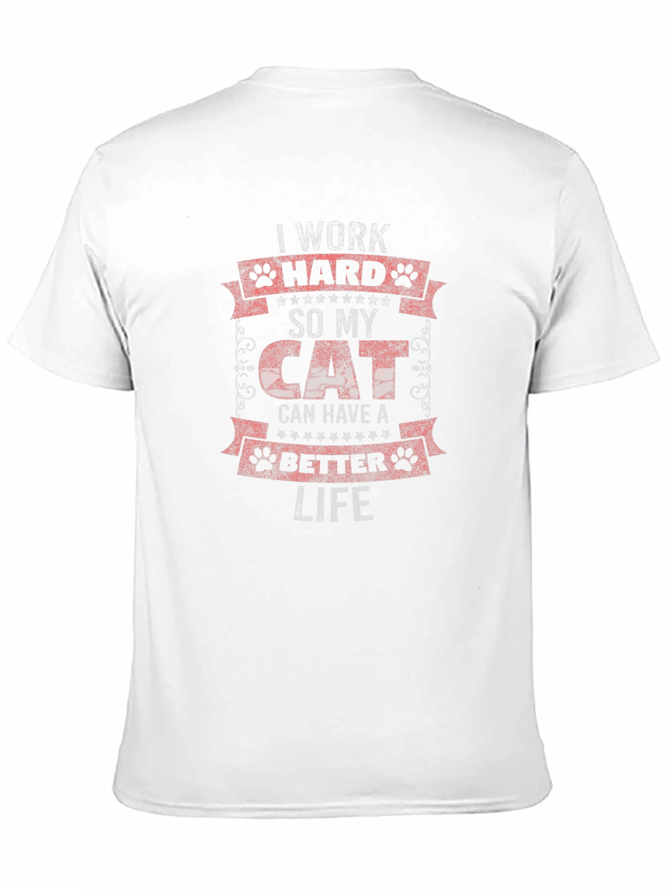 Black Cat Lover T-Shirt: I Work Hard So My Cat Has a Better Life view 11