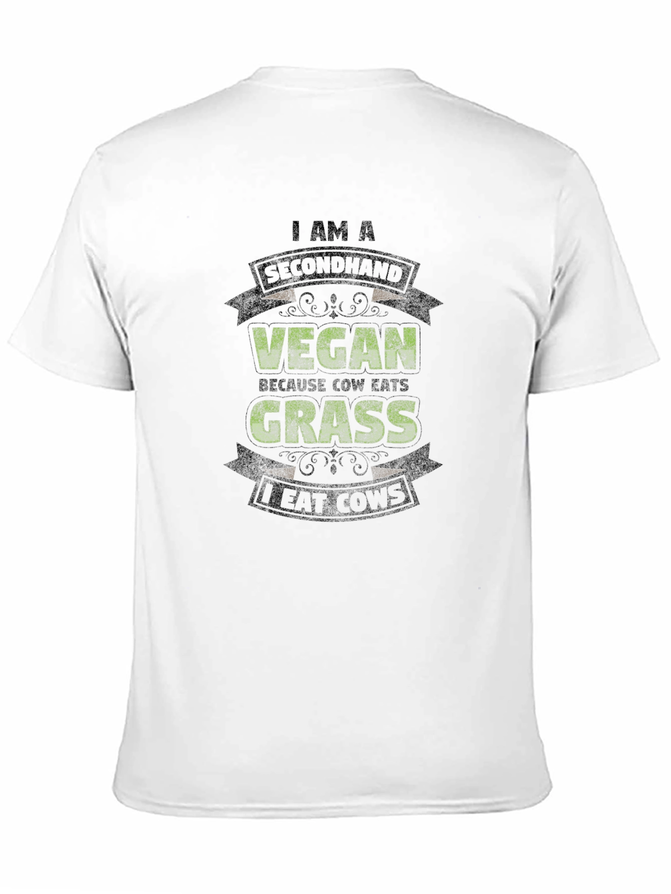 Black Funny "I am a Secondhand Vegan" Graphic Tee view 11