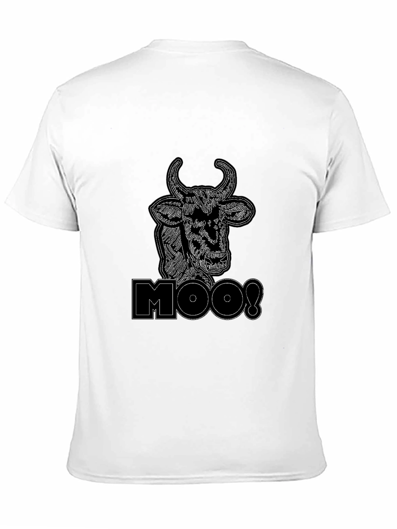 Black Moo! Graphic Print Black Cotton T-Shirt view 11