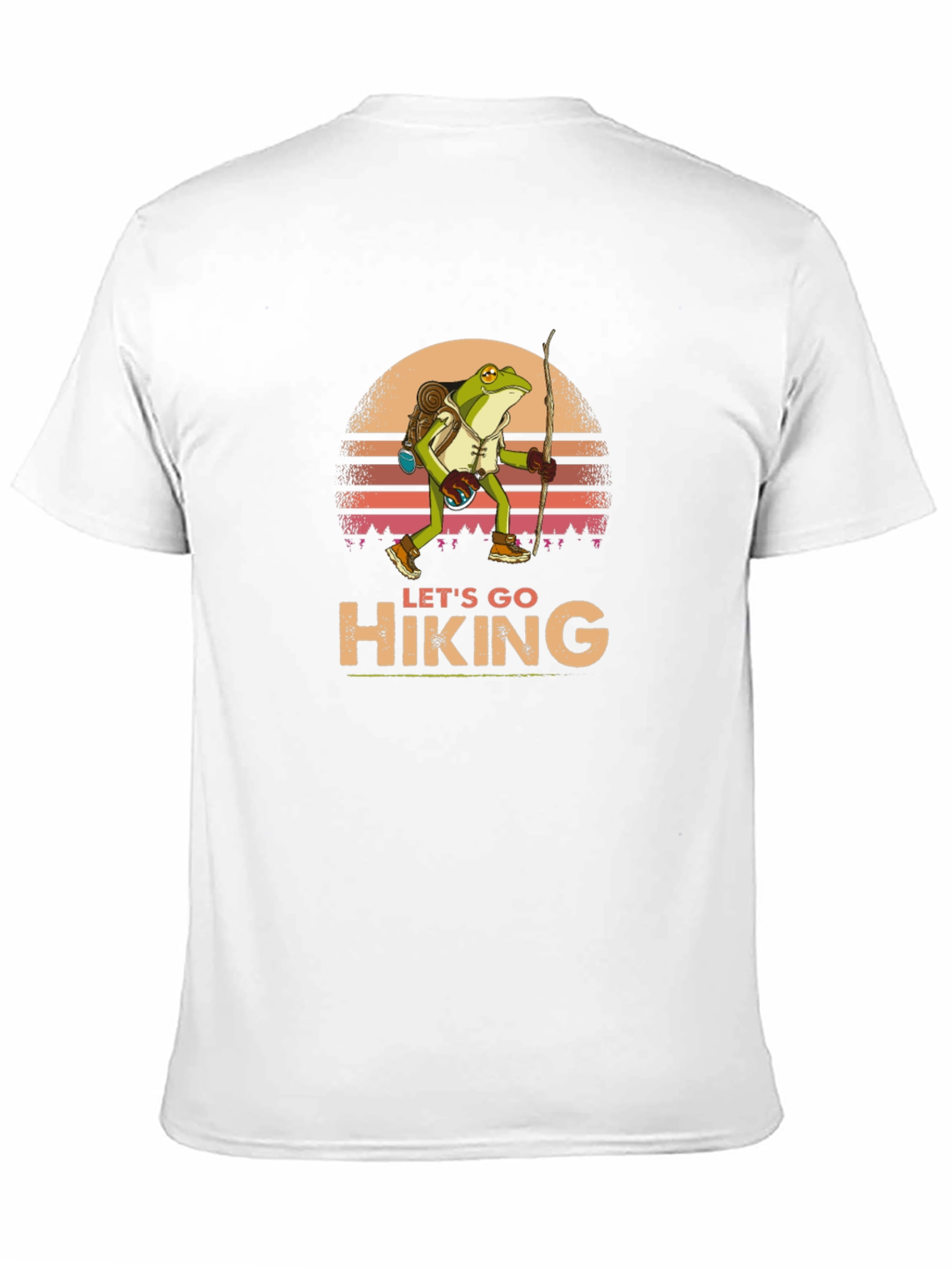 Black Let's Go Hiking Frog Graphic T-Shirt view 11