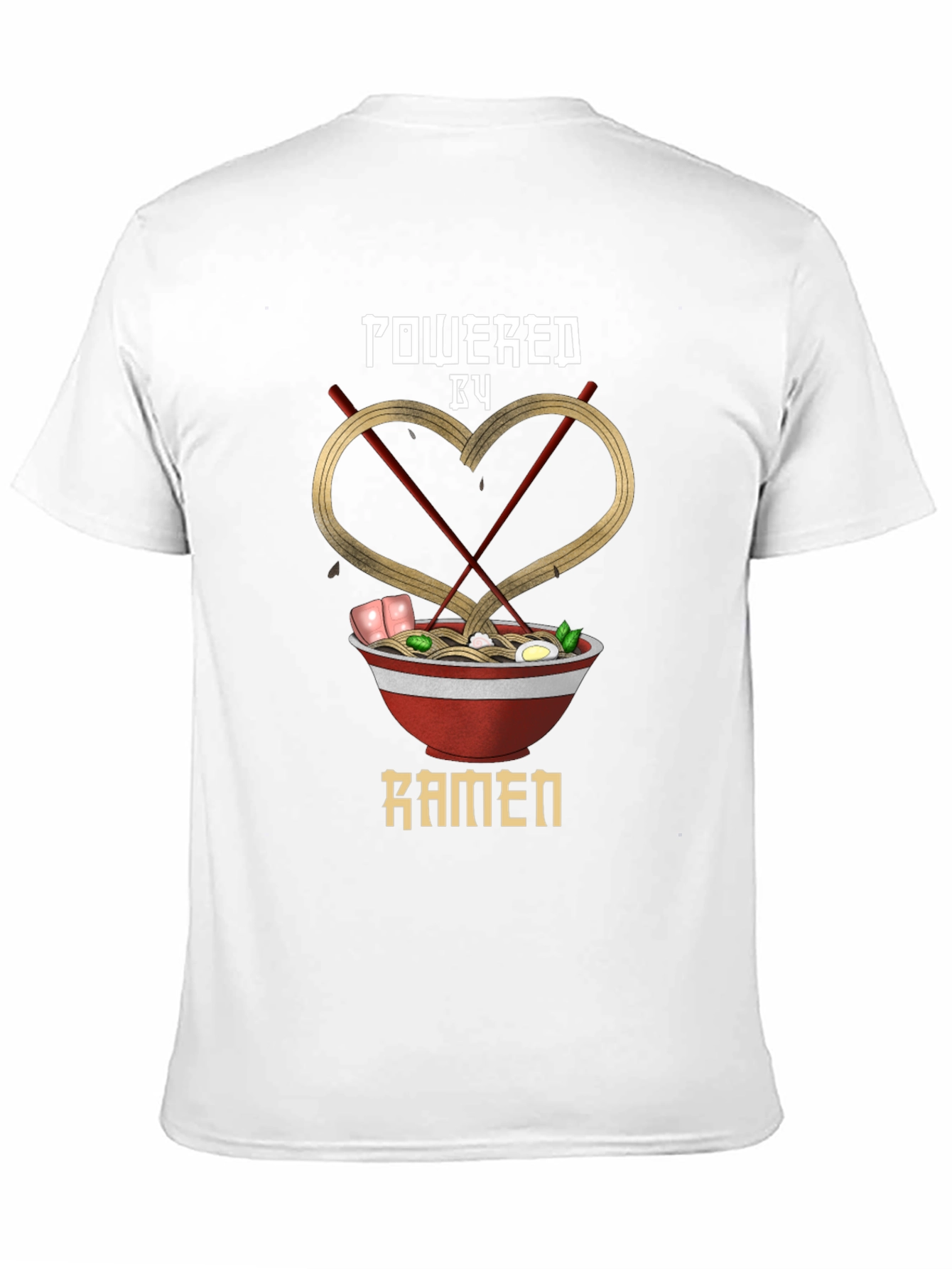 Black Powered by Ramen Graphic Tee - Unisex Black T-Shirt view 11