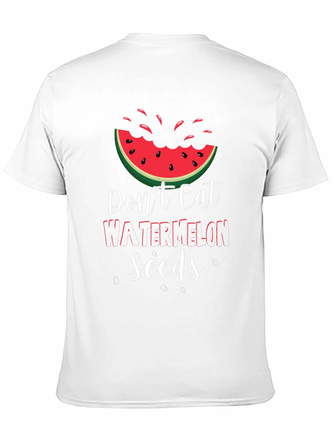 Black Funny Watermelon Seeds Graphic Tee view 11