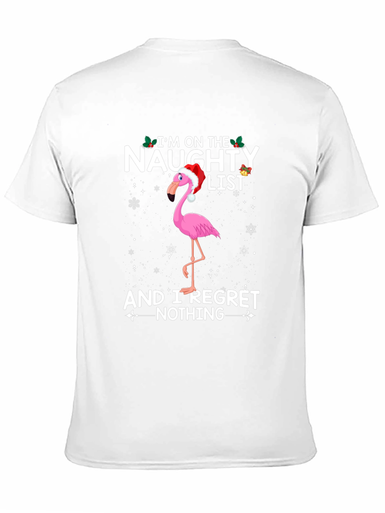 Black Naughty List Flamingo T-Shirt - Funny Holiday Graphic Tee view 11