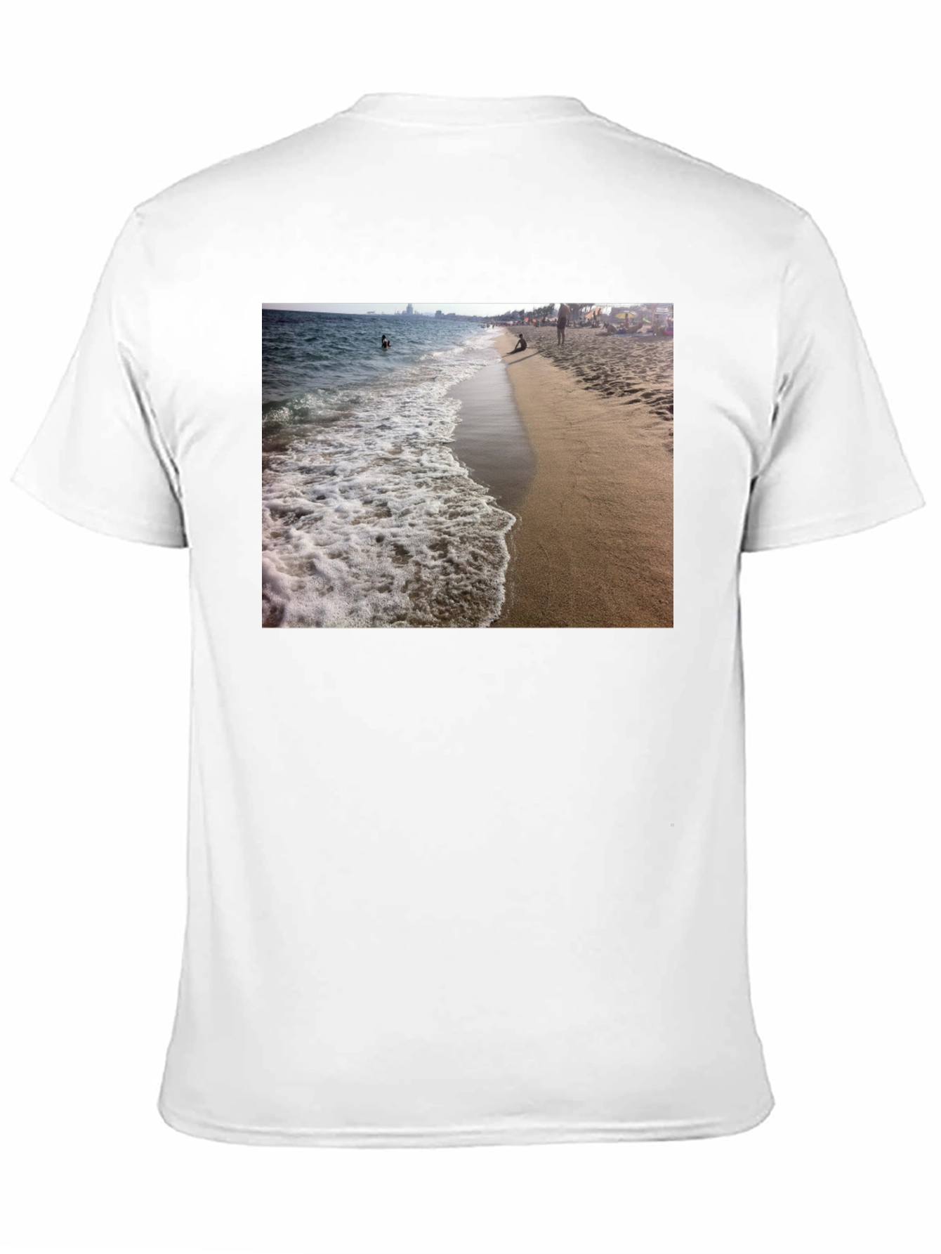 Black Beach Scene Black T-Shirt view 11