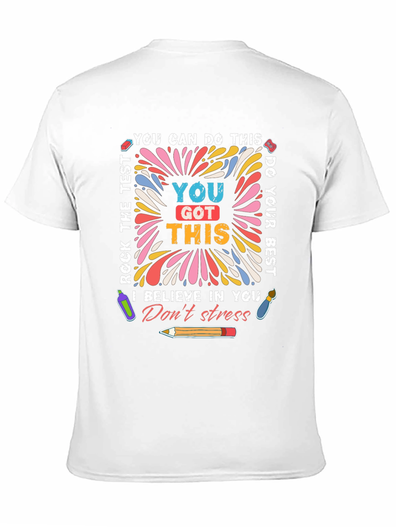 Black Motivational Test T-Shirt You Got This Exam Tee view 11