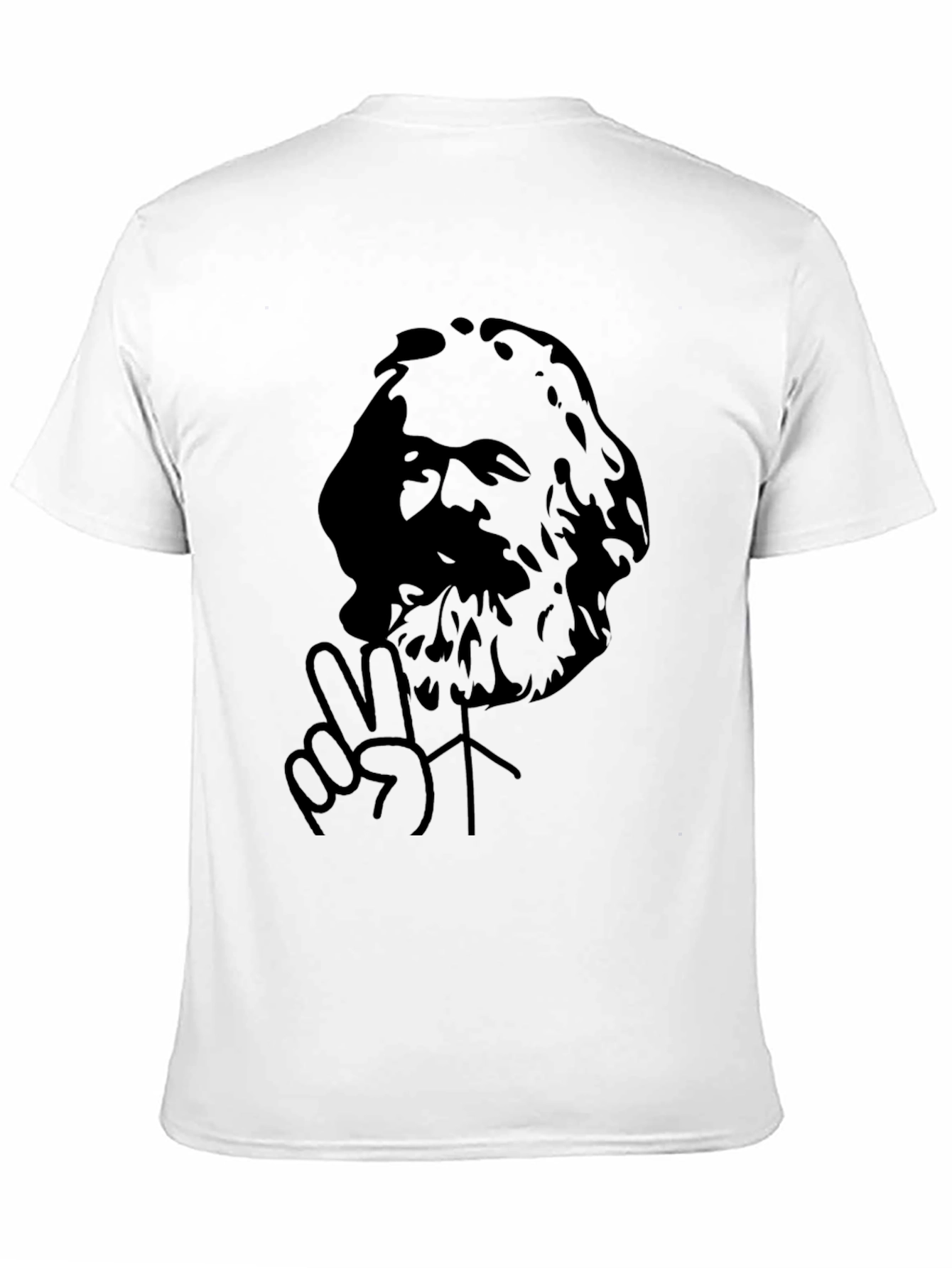 Black Karl Marx Peace Sign Black T-Shirt view 11