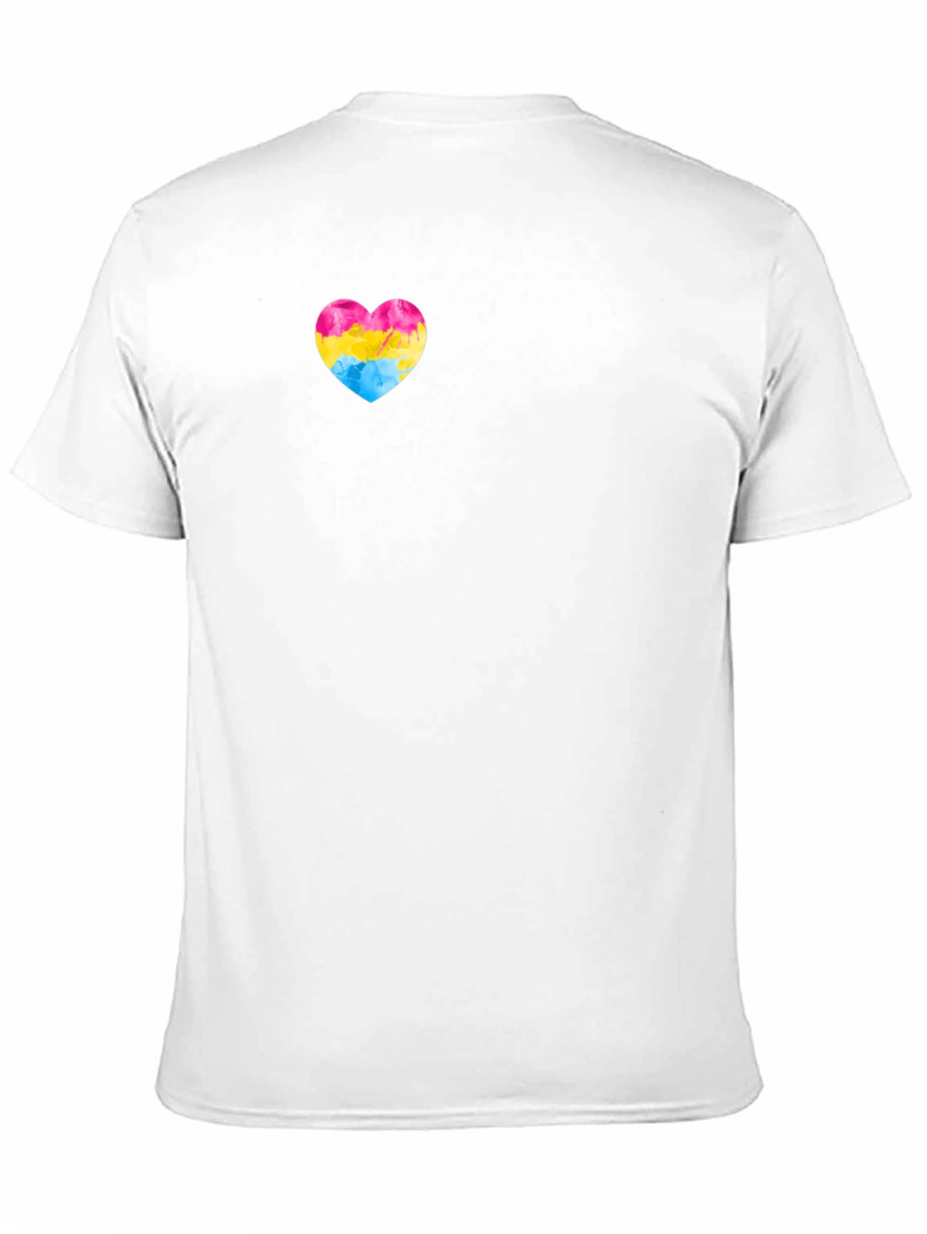 Black Pansexual Pride Heart T-Shirt - Black Cotton Tee view 11