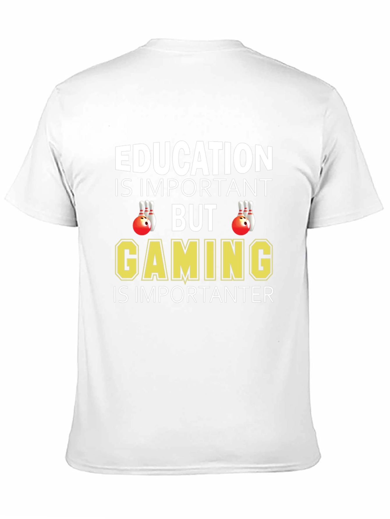 Black Education vs Gaming Graphic T-Shirt view 11