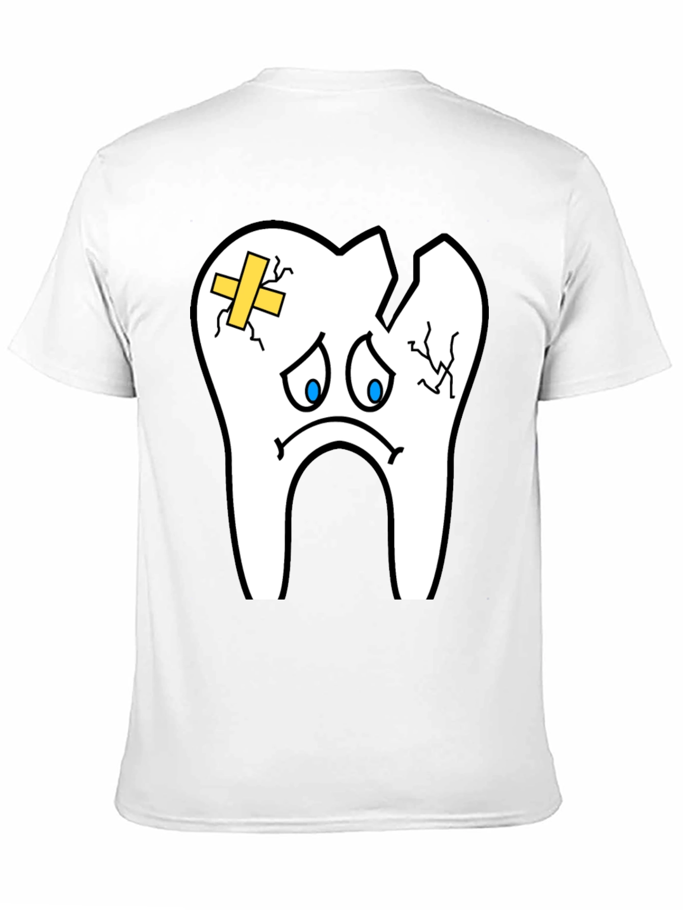 Black Sad Broken Tooth Graphic Tee - Dental Humor T-Shirt view 11
