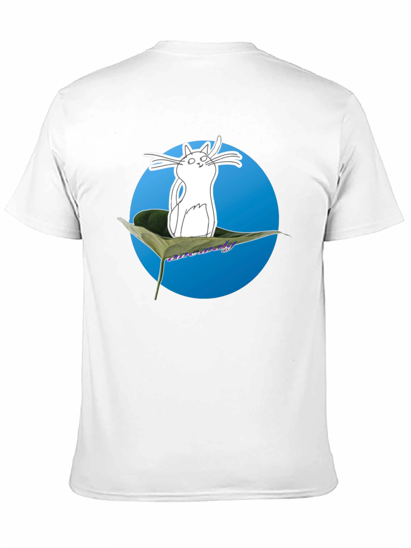 Black Cute Cat Leaf T-Shirt - Quirky Graphic Tee view 11