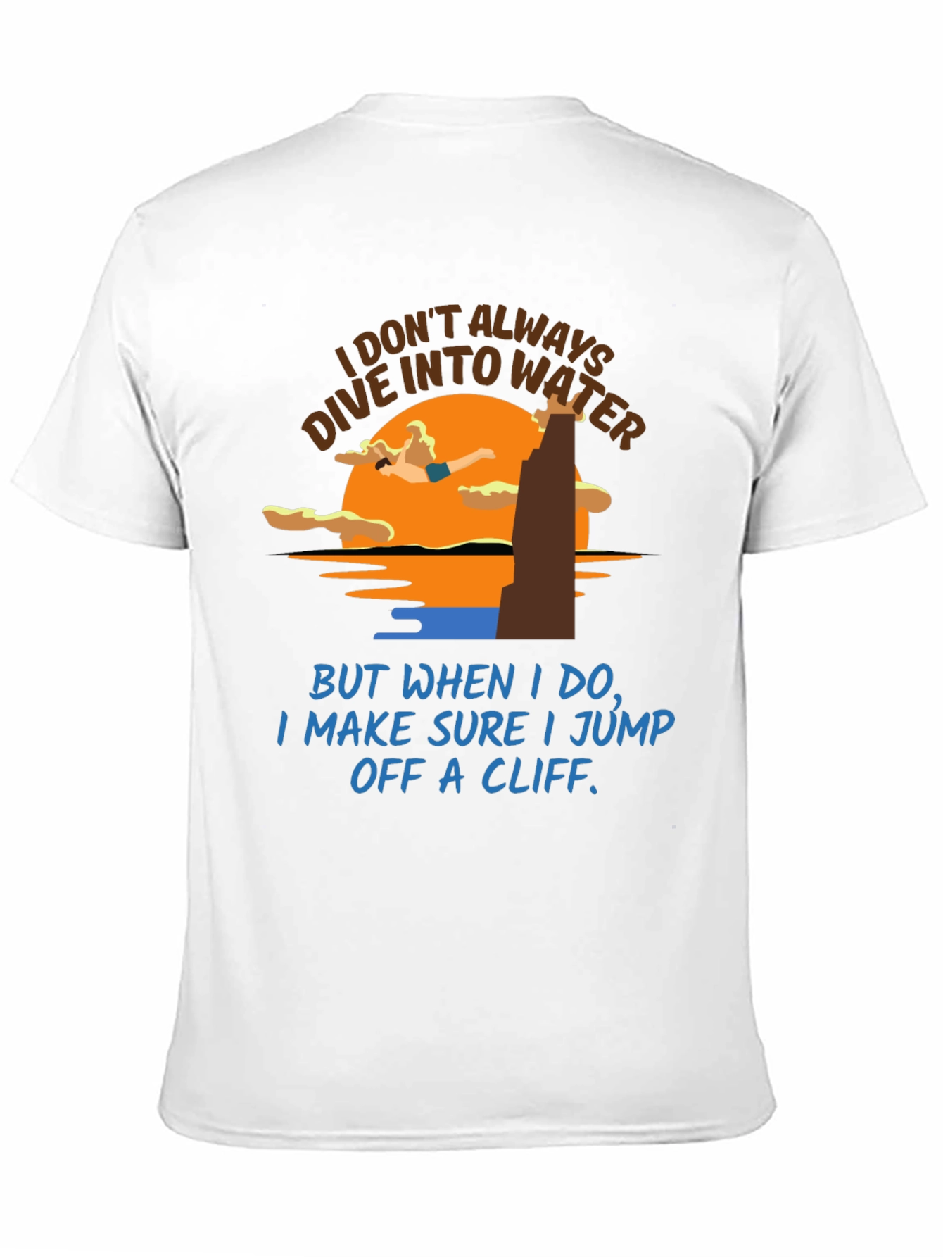 Black Cliff Diver T-Shirt: Humorous Water Sports Tee view 11