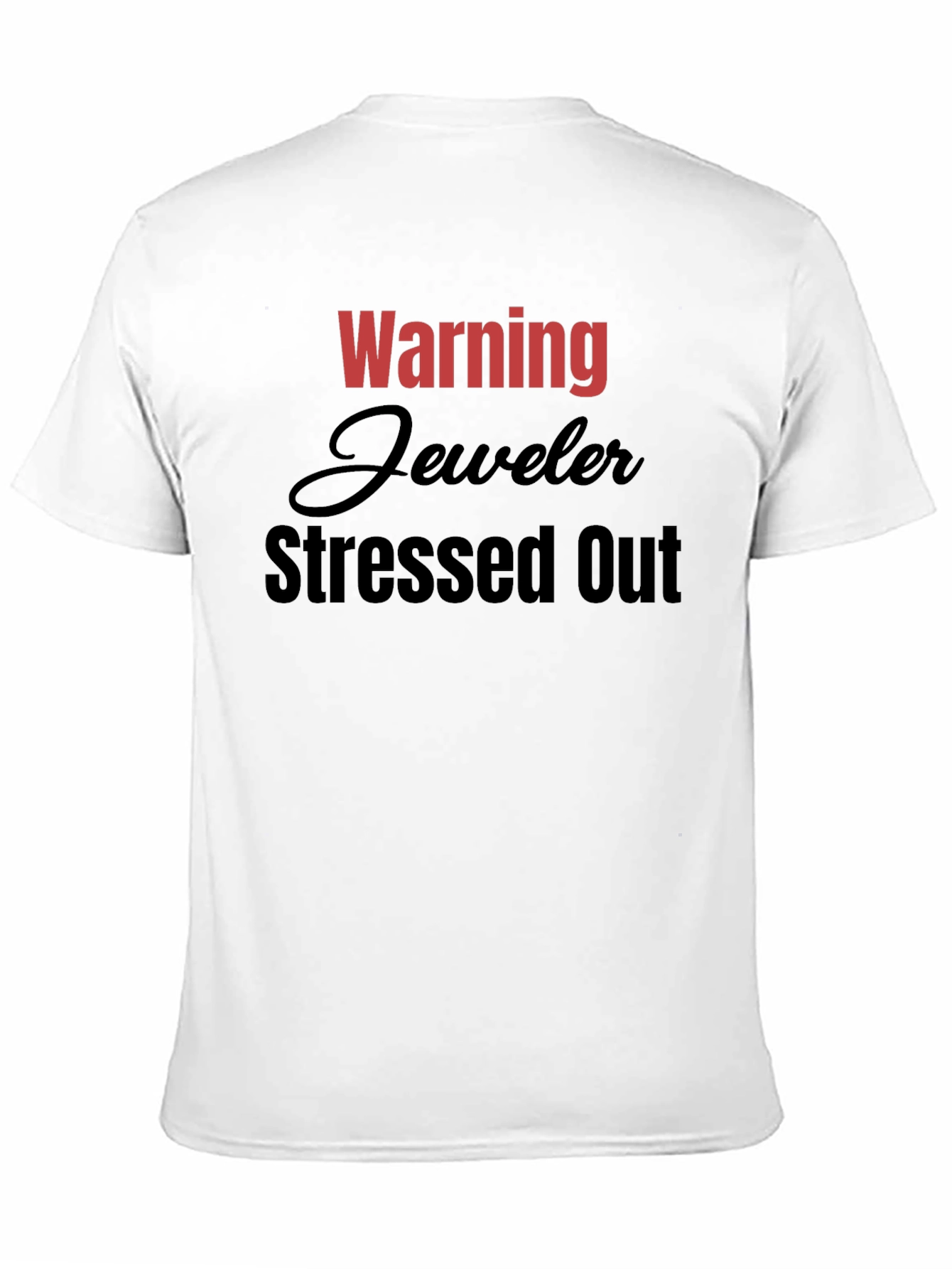 Black Warning Jeweler Stressed Out T-Shirt - Black view 11