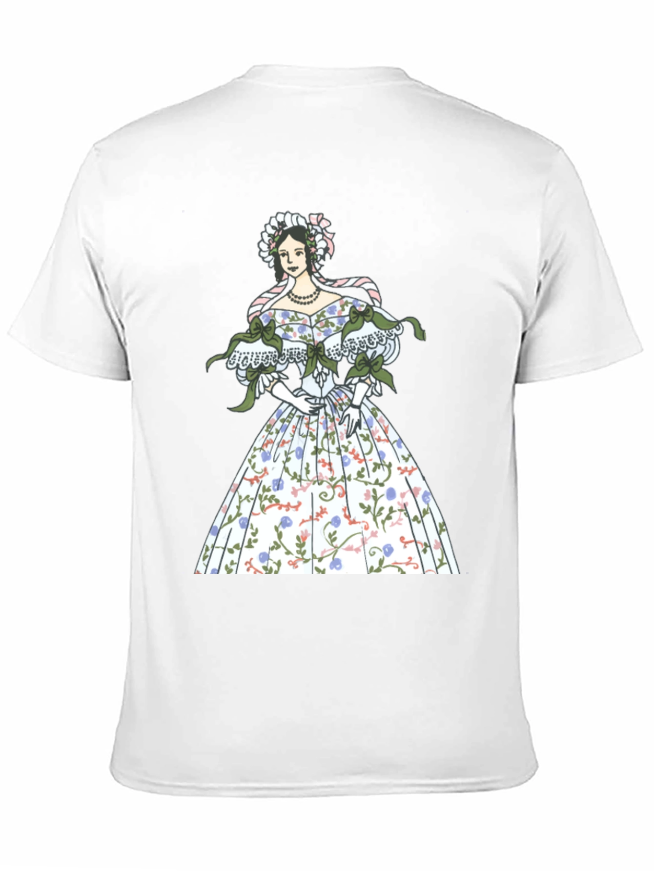 Black Elegant Floral Dress Graphic Tee - Black view 11