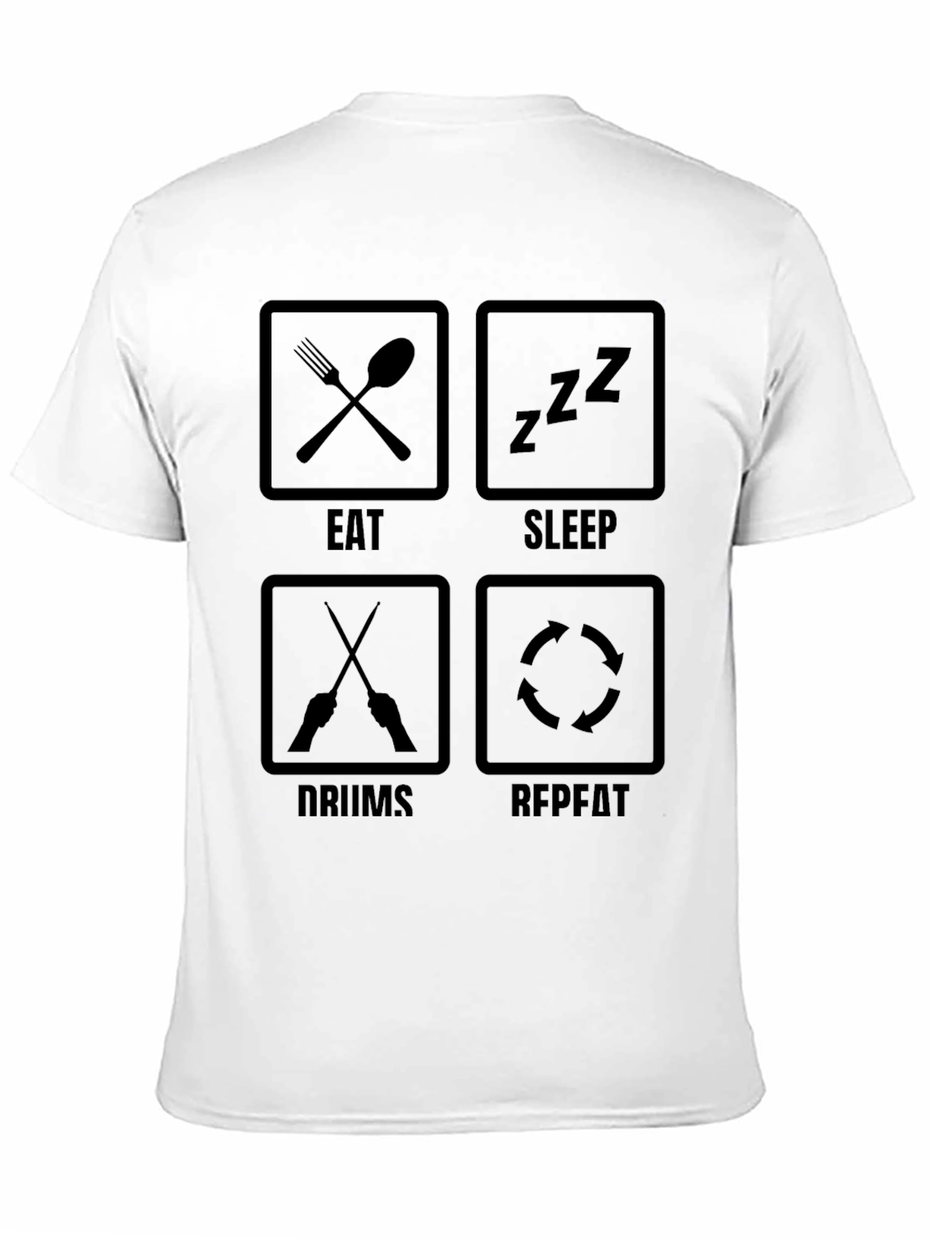 Black Eat Sleep Drums Repeat Black T-Shirt view 11